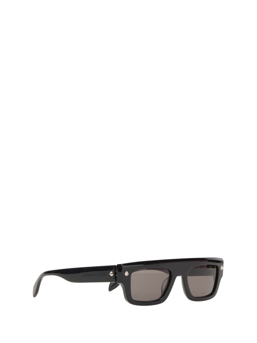 Shop Alexander Mcqueen Logo Sunglasses In Black