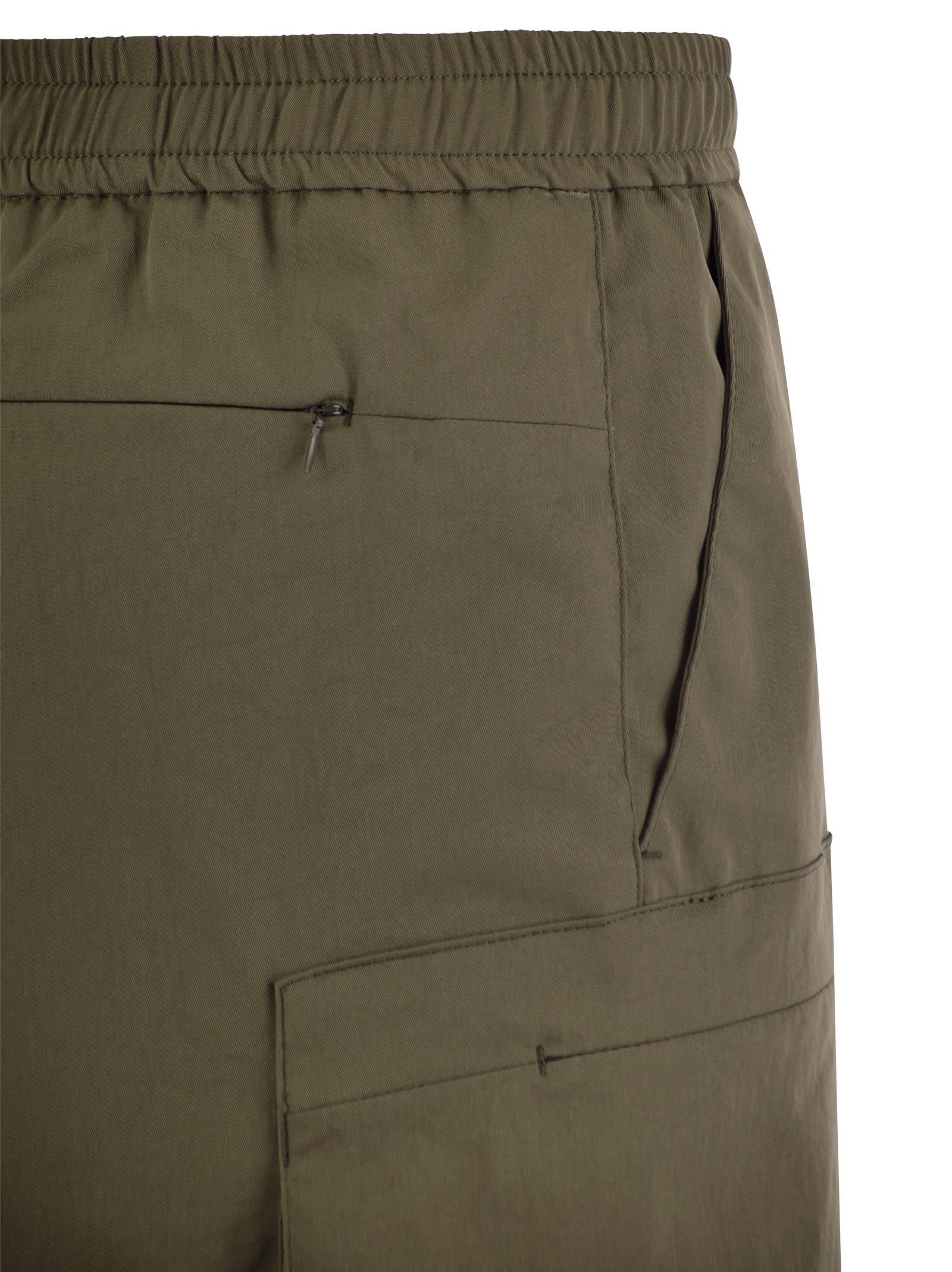 Shop Colmar Bermuda Shorts In Technical Fabric With Drawstring In Military Green