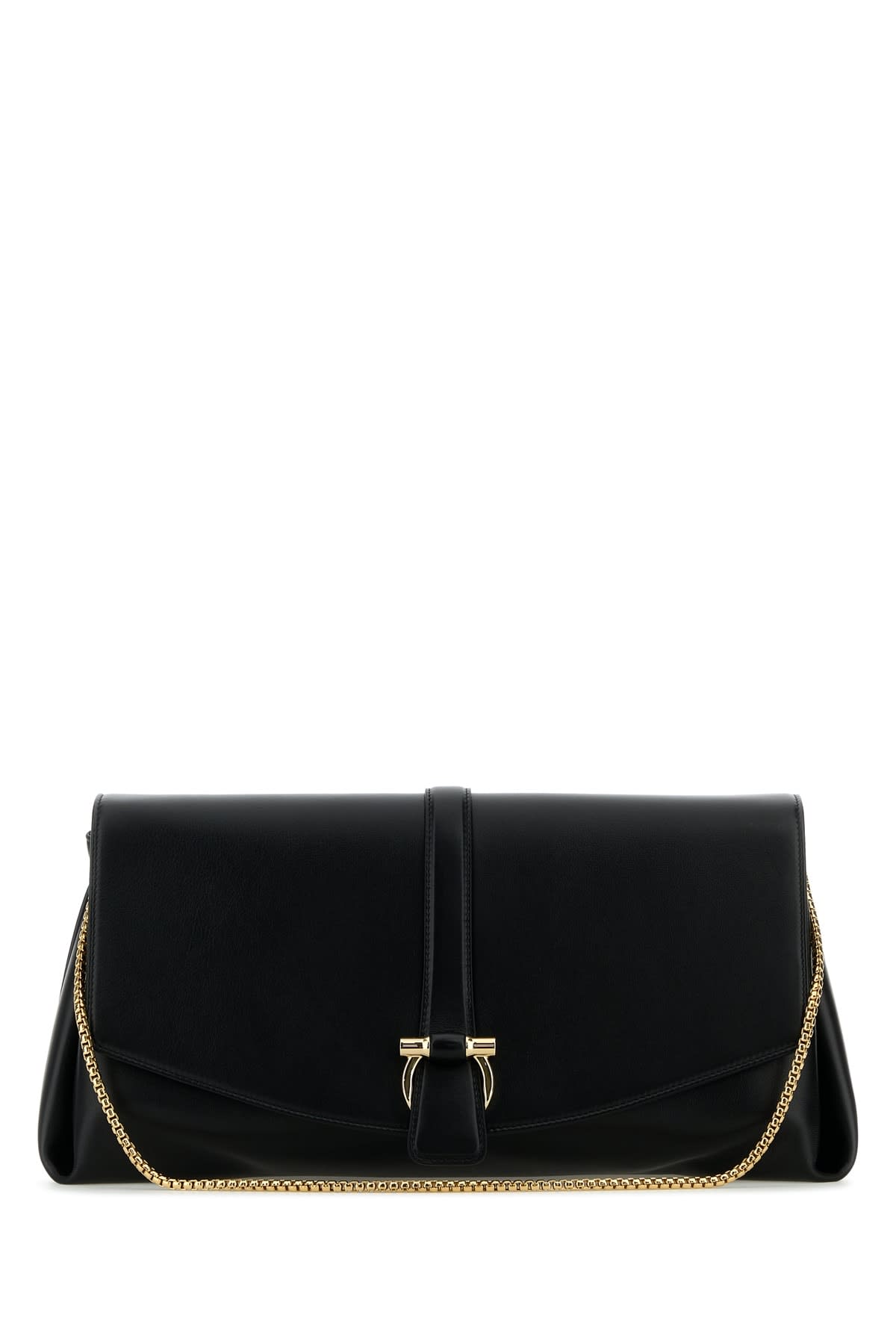 Shop Ferragamo Black Leather Large Crossbody Bag In Nero