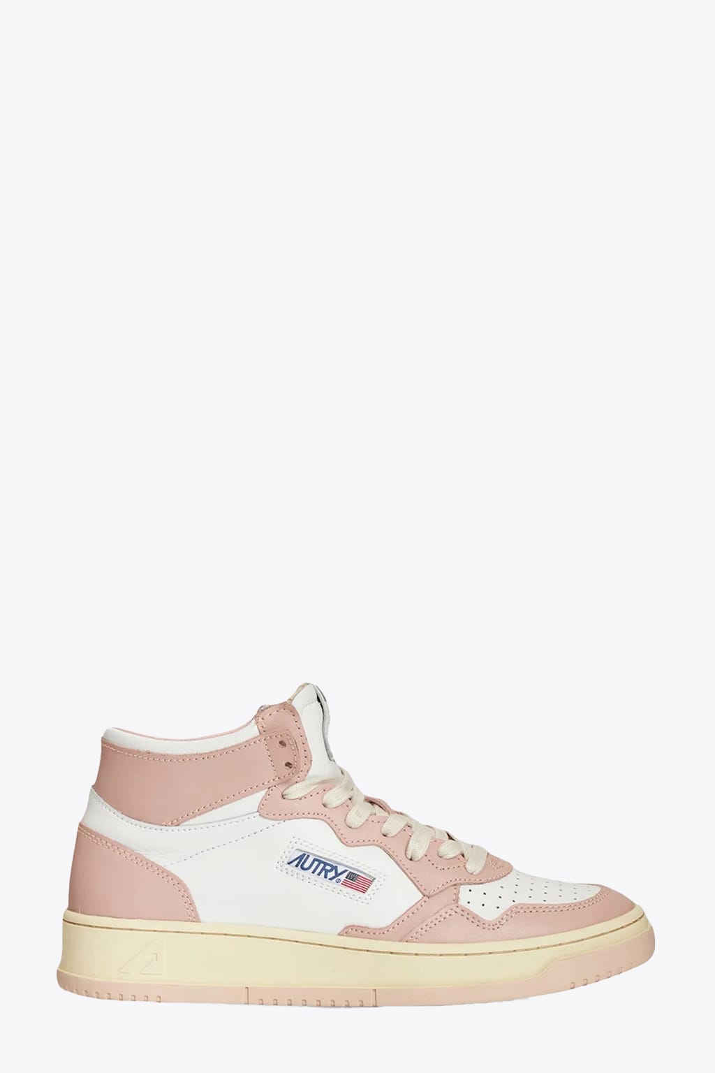Autry 01 Mid Wom Leat/leat White/pink hi top lace up sneakers - Medalist