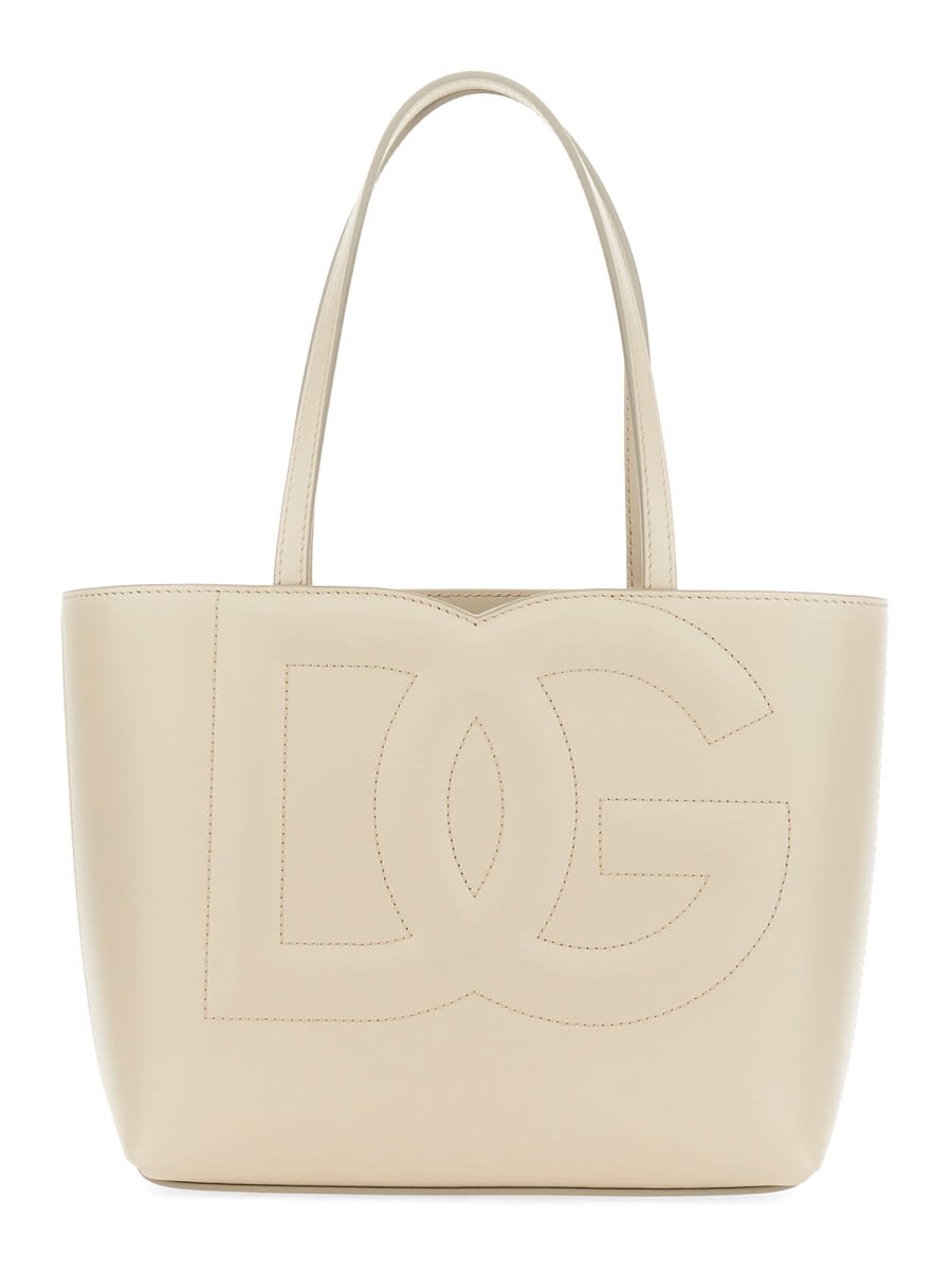 Dolce & Gabbana Small Shopping Bag With Logo In White