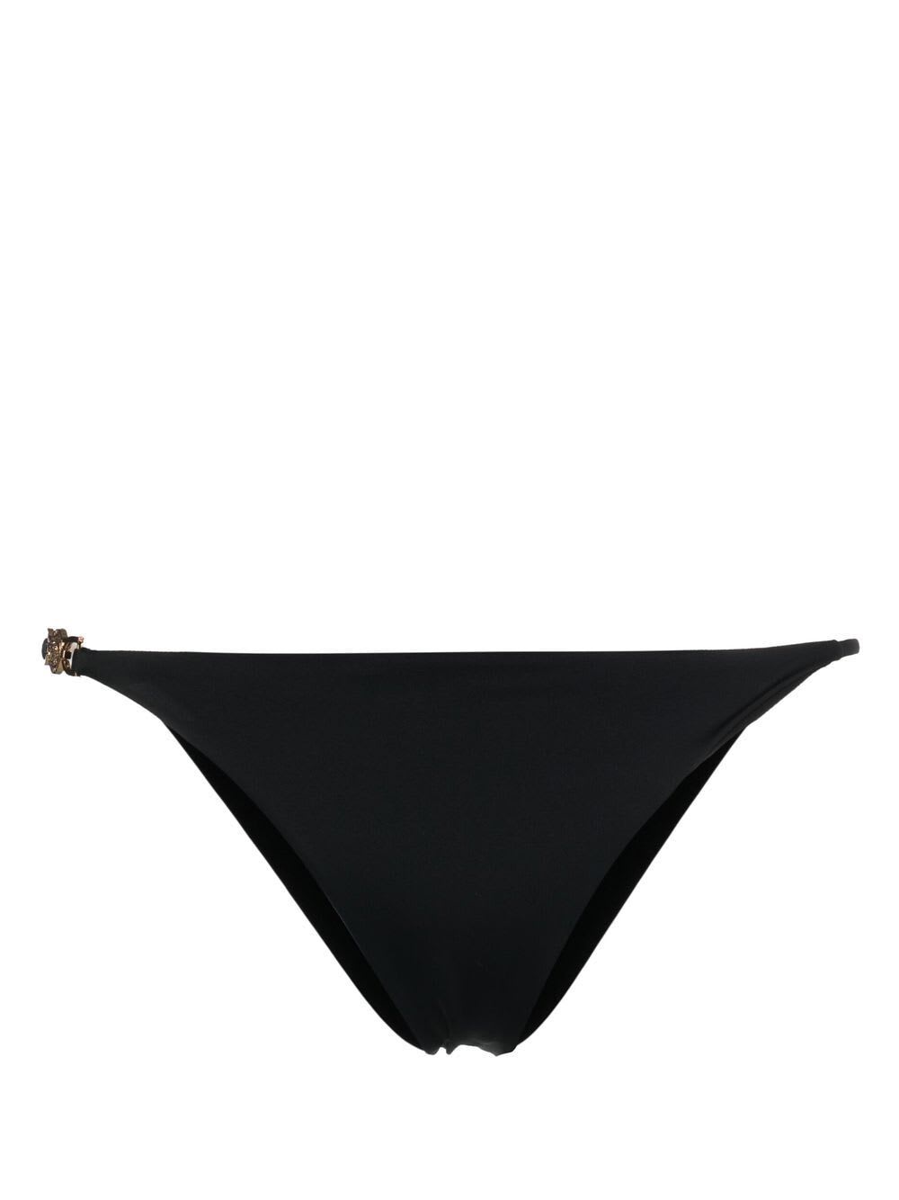 Shop Versace Swim Slip Greek Chain In Black