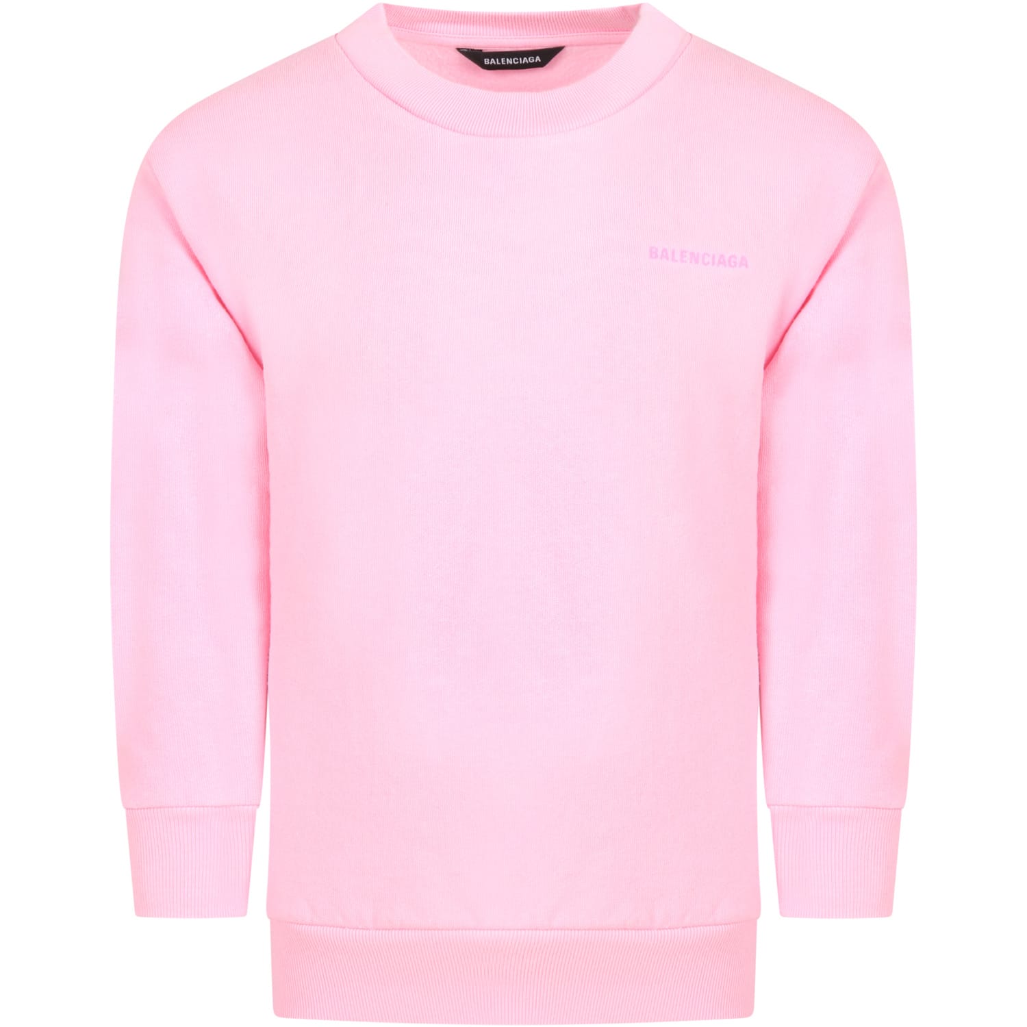 Balenciaga Pink Sweatshirt For Girl With Logo