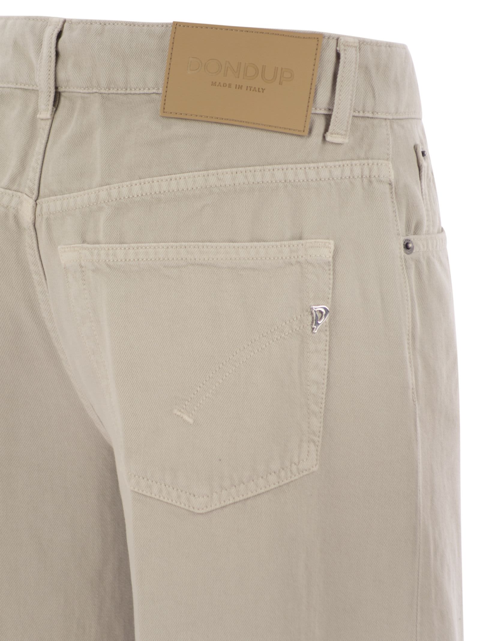 Dondup Wide-leg Casual Trousers In Beige