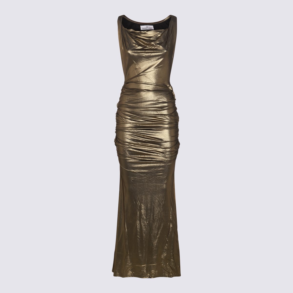 VIVIENNE WESTWOOD GOLD TONE VISCOSE MAXI DRESS 