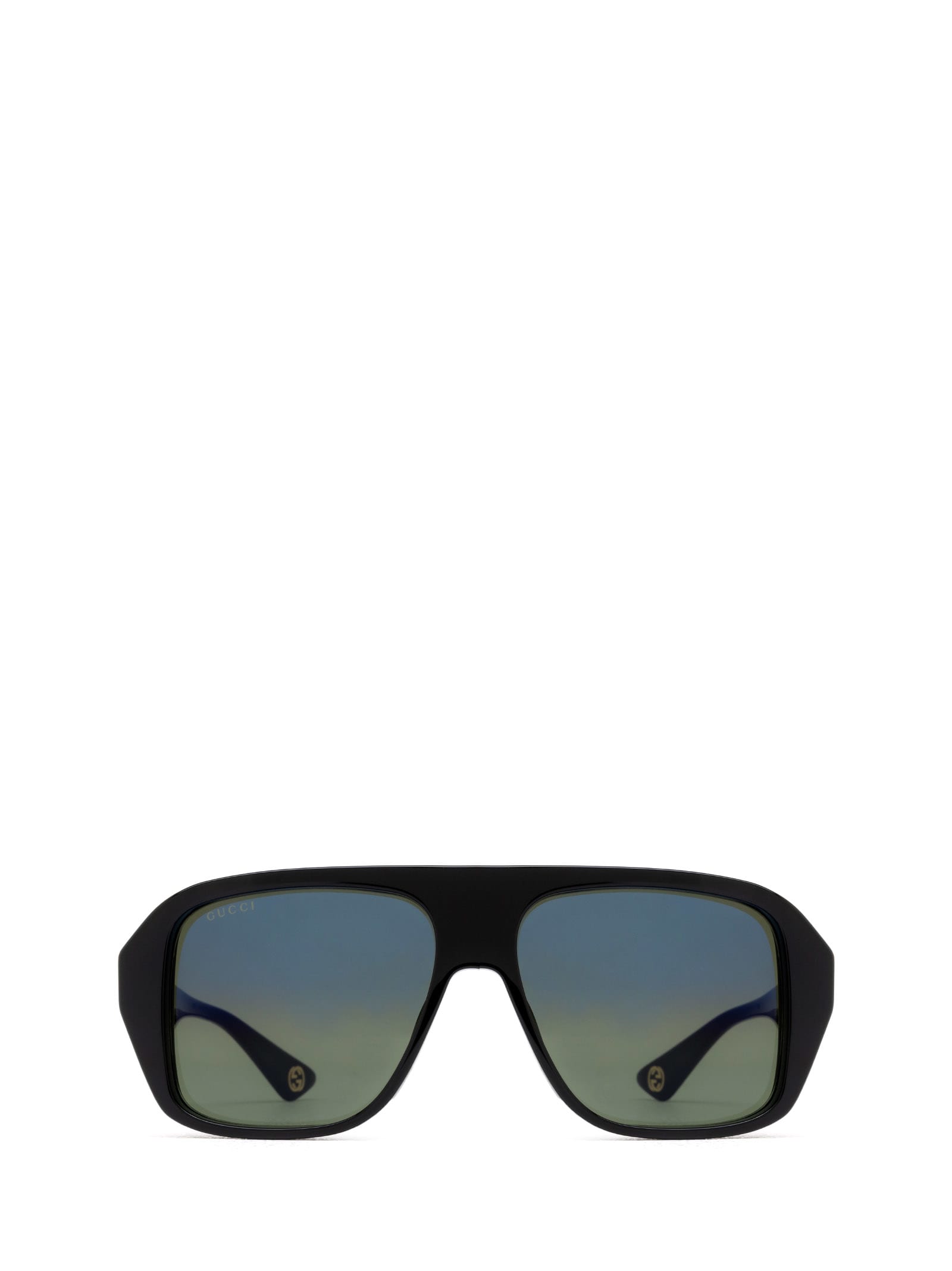 Gg1615s Linea Lettering 001 Black Blue Sunglasses