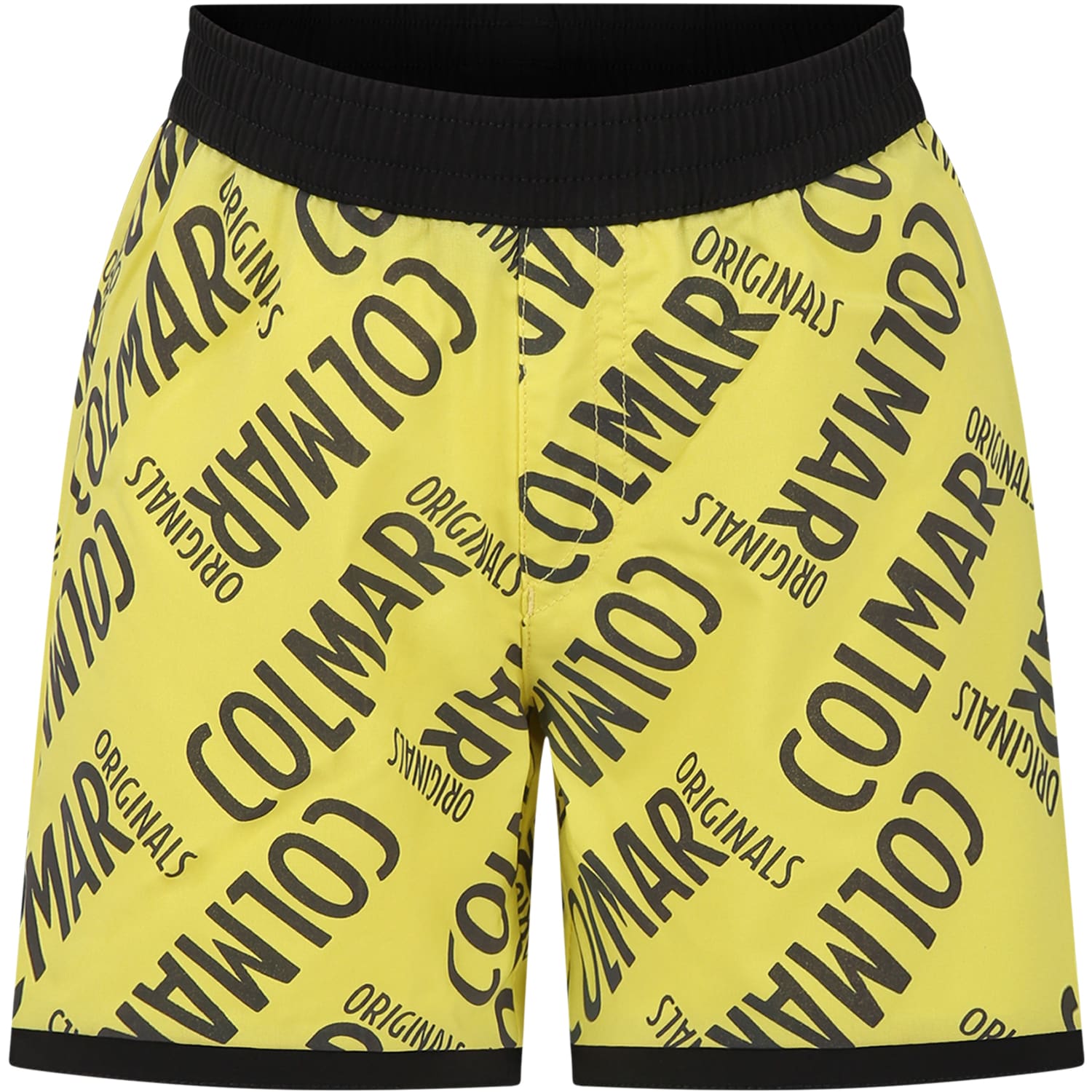 Colmar Kids' Yellow Swim Boxer For Boy With Logo In Multicolor
