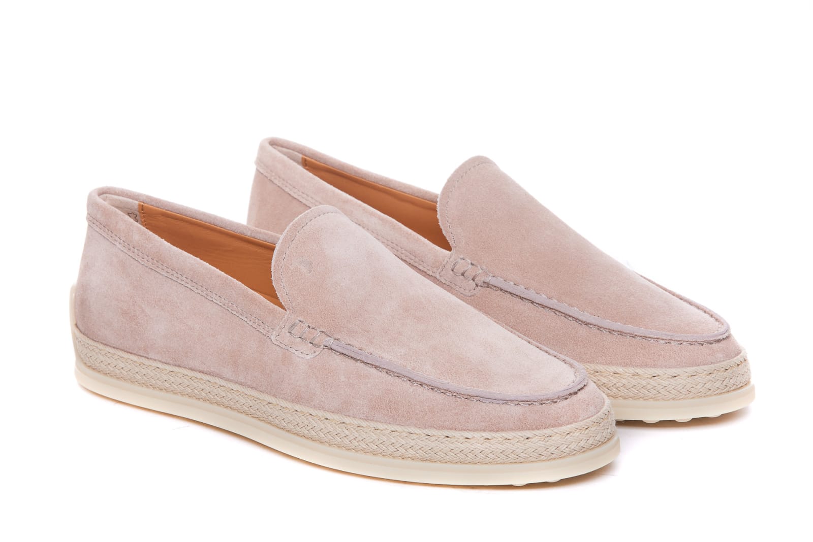 Tod's Suede Leather Loafers In Beige