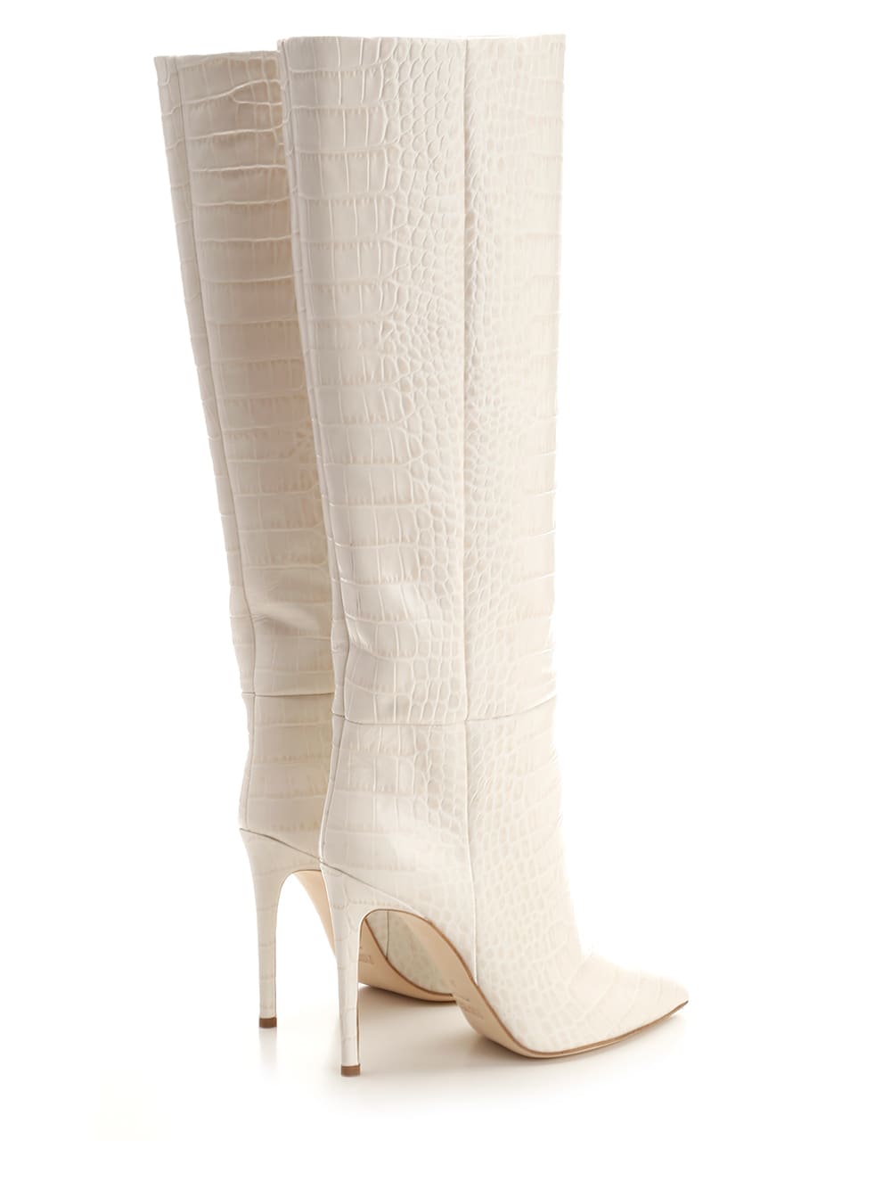 Shop Paris Texas White Crocodile Print Boot In Bianco