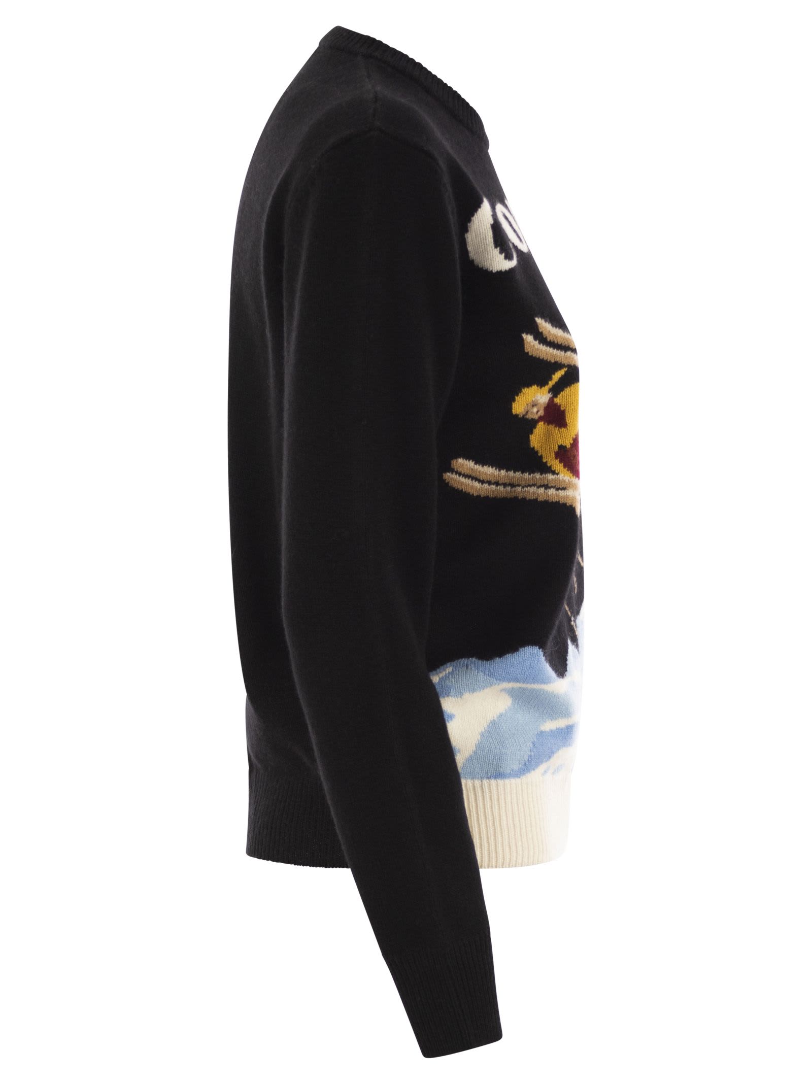Mc2 Saint Barth Cortina Wool And Cashmere Blend Jumper In Navy