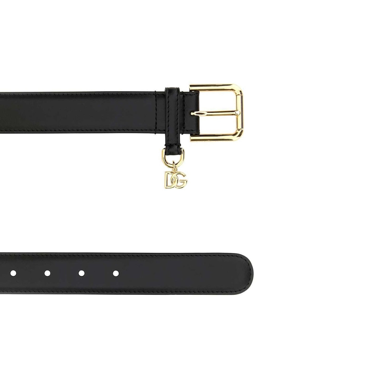 Shop Dolce & Gabbana Leather Logo Belt In Black