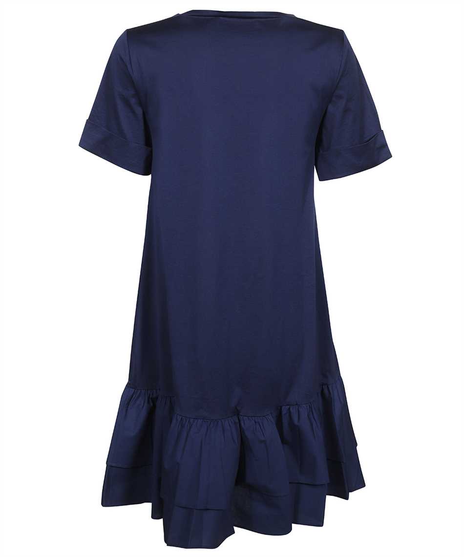 Weekend Max Mara Ruffled Cotton Mini Dress In Blue