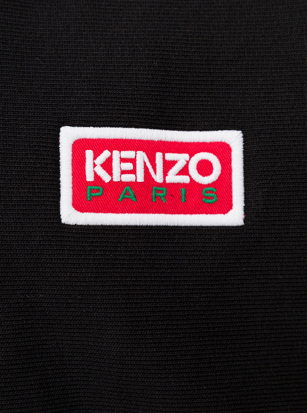 Shop Kenzo Black Hoodie With Logo Print At The Front And Back In Stretch Cotton Man