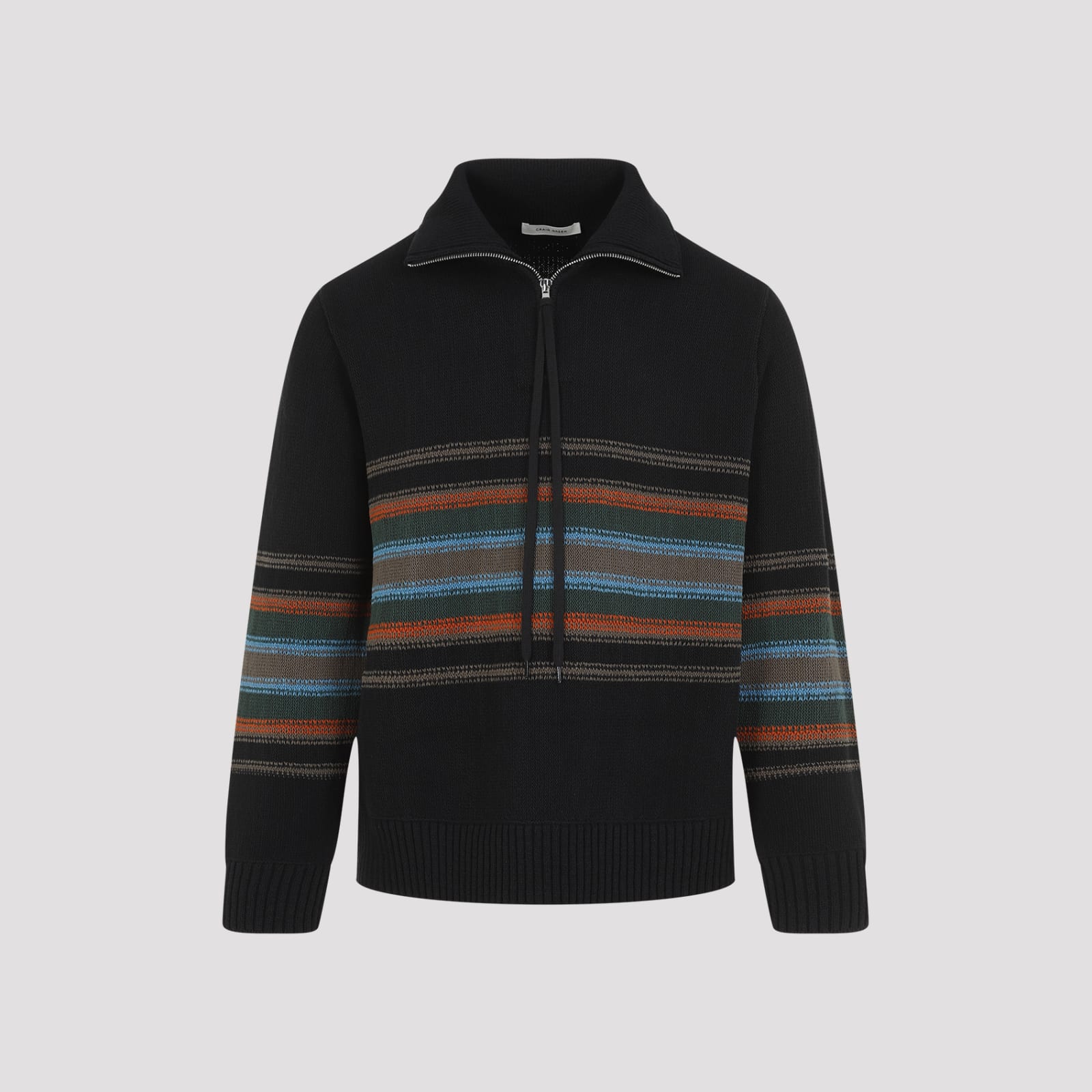 Shop Craig Green Tape Knit Polo In Black Multi