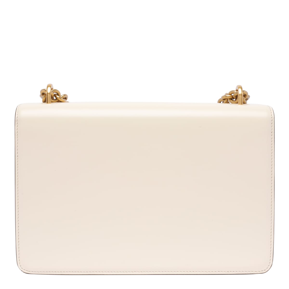 Valentino Leather Shoulder Bag Chain Strap In White