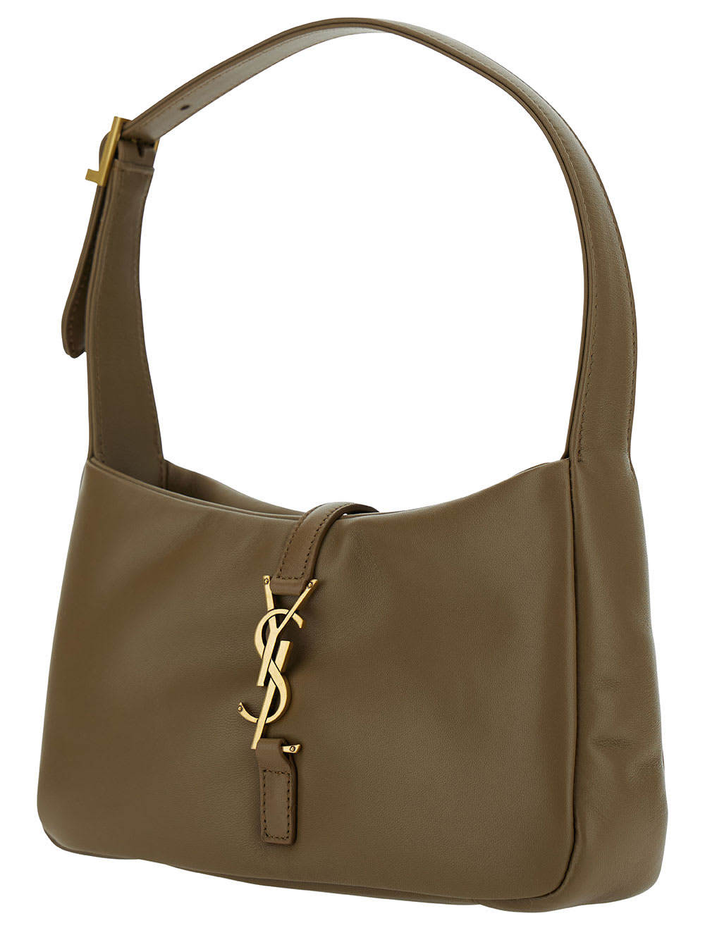 Saint Laurent Le 5 À 7 Padded Beige Shoulder Bag With Logo Detail In Padded Leather Woman In Sand