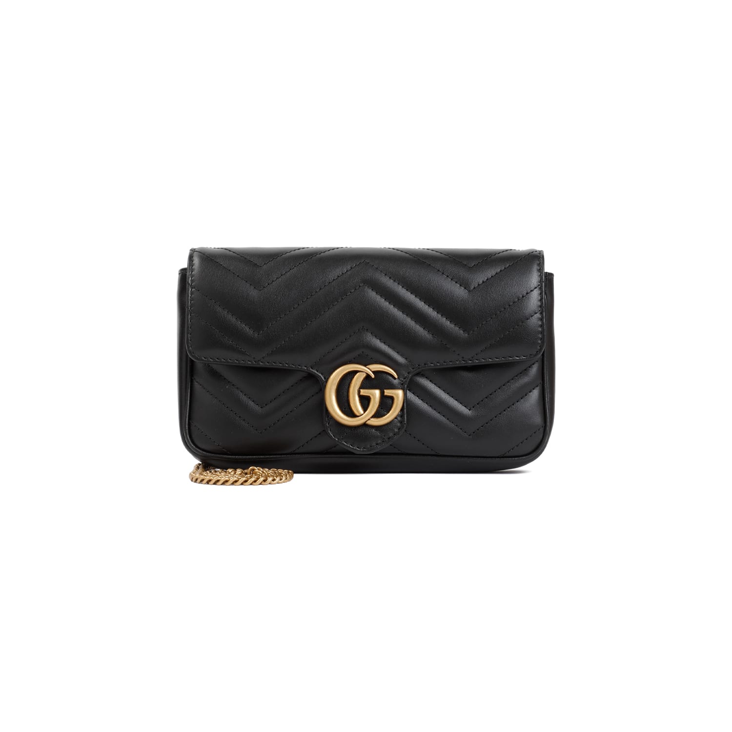 Gucci Gg Marmont Leather Mini Crossbody Bag In Black