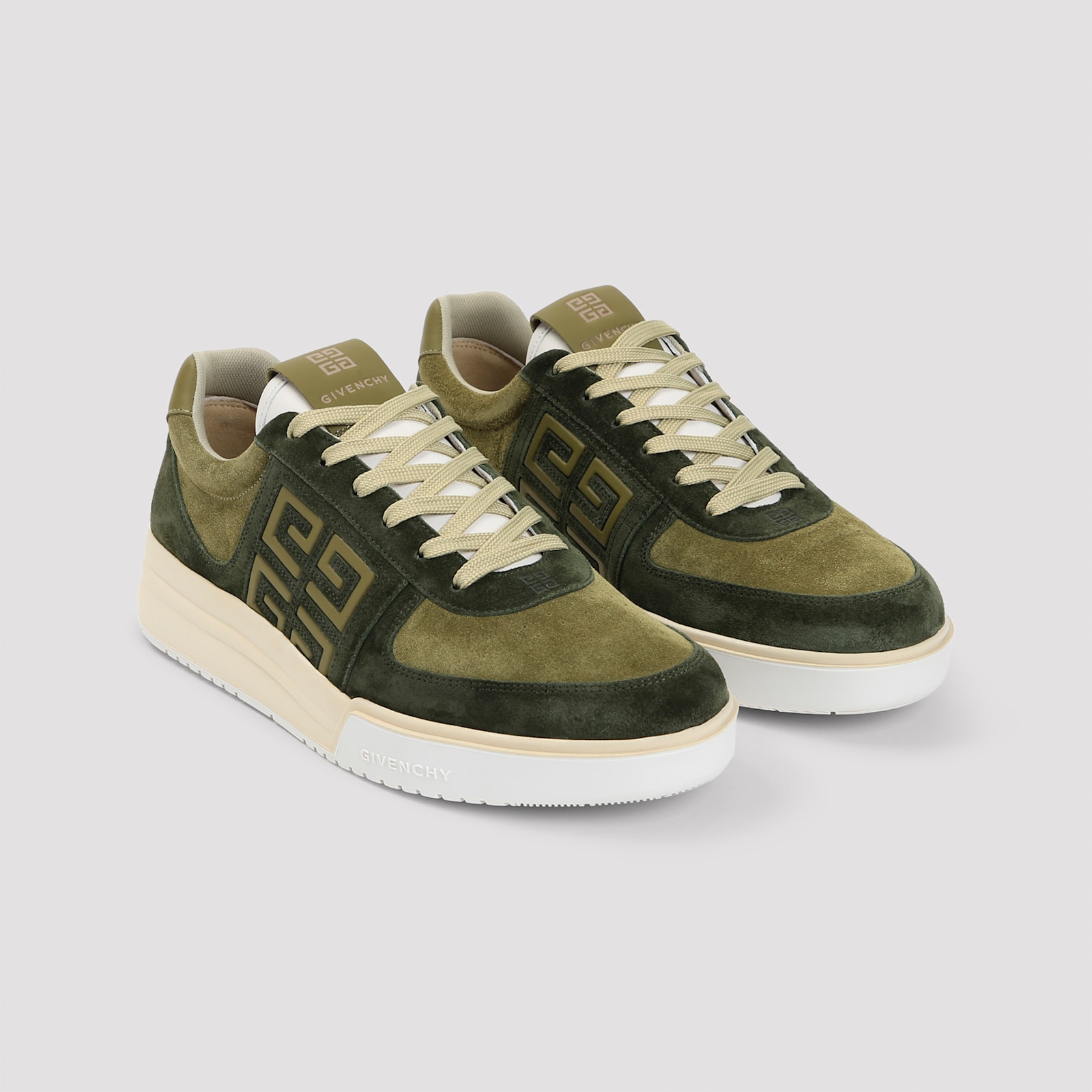 Shop Givenchy 4g Low Sneakers In Golden Green