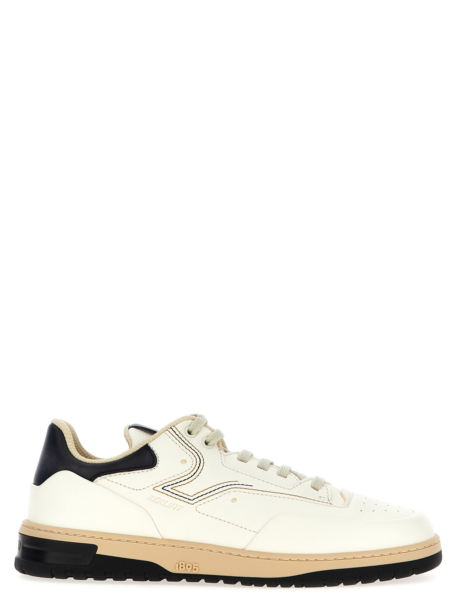 Shop Berluti Play-off Sneakers In White/black