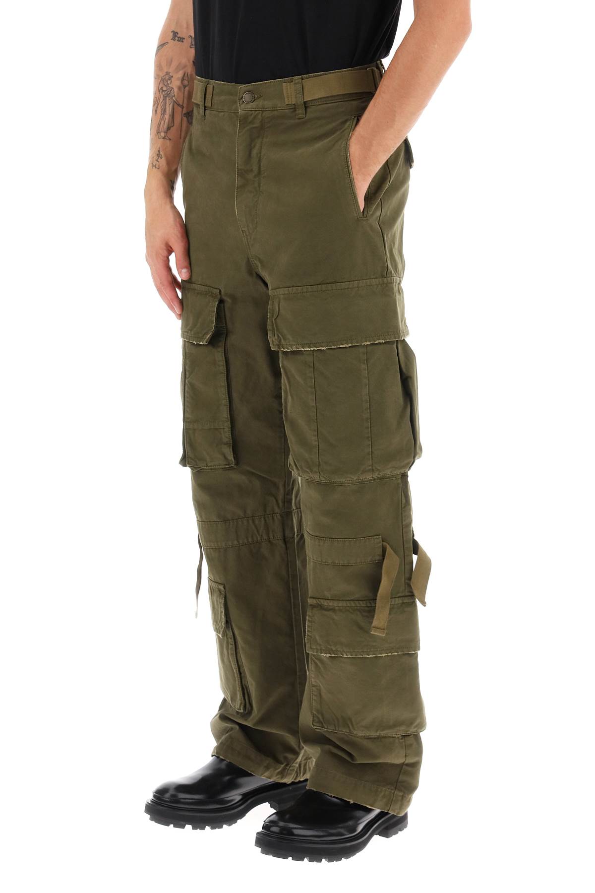 Shop Darkpark Julian Cargo Pants In Military Green (green)