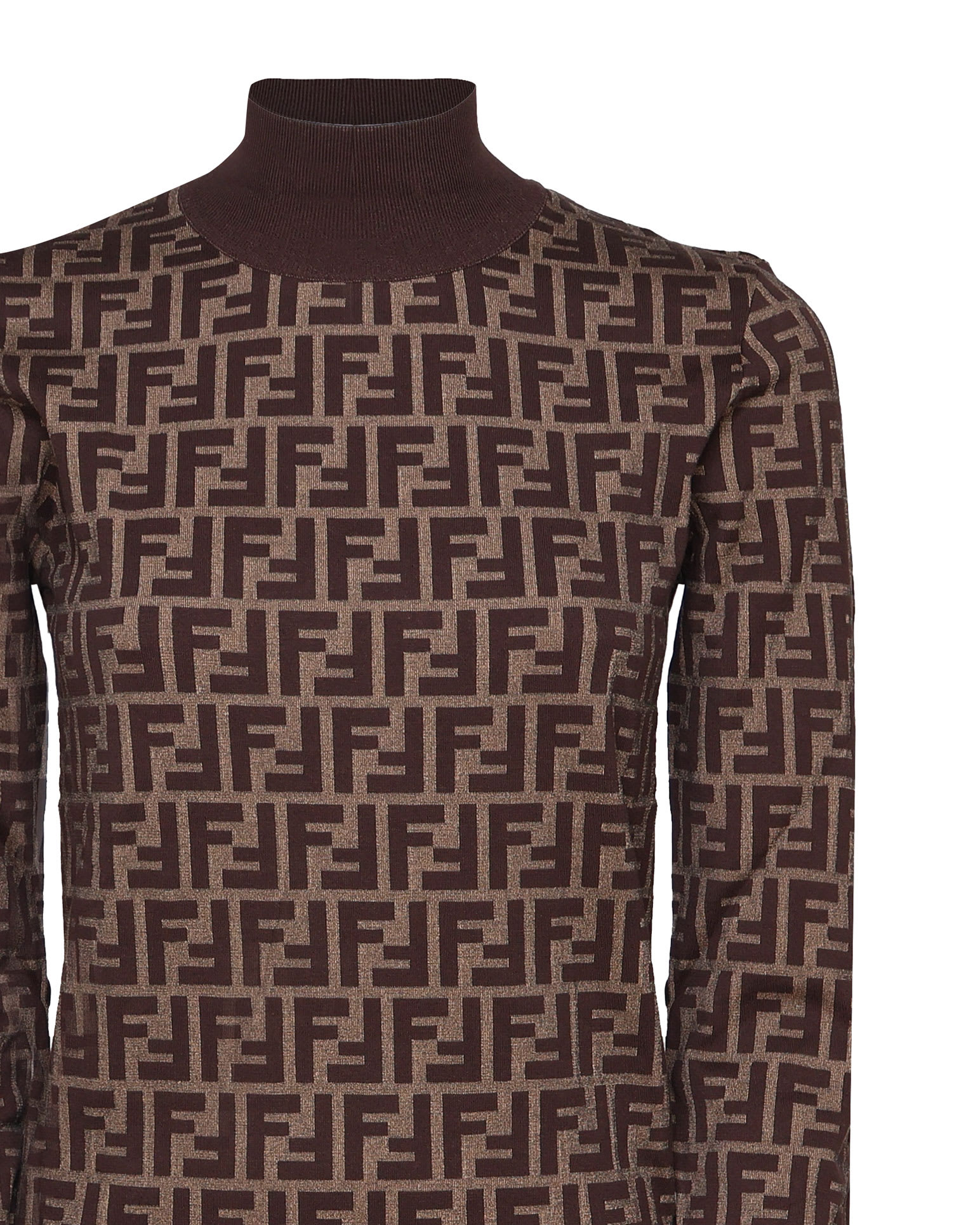 Shop Fendi Cotton Ff Sweater In Tobacco