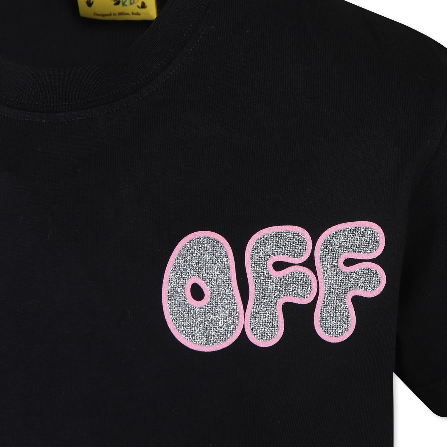 Shop Off-white Black T-shirt For Girl With Logo