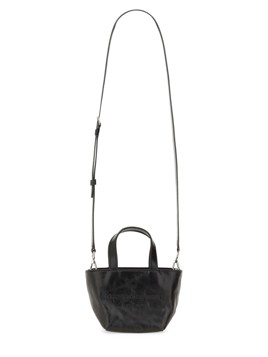 Shop Alexander Wang Mini Punch Tote Bag In 001 Black