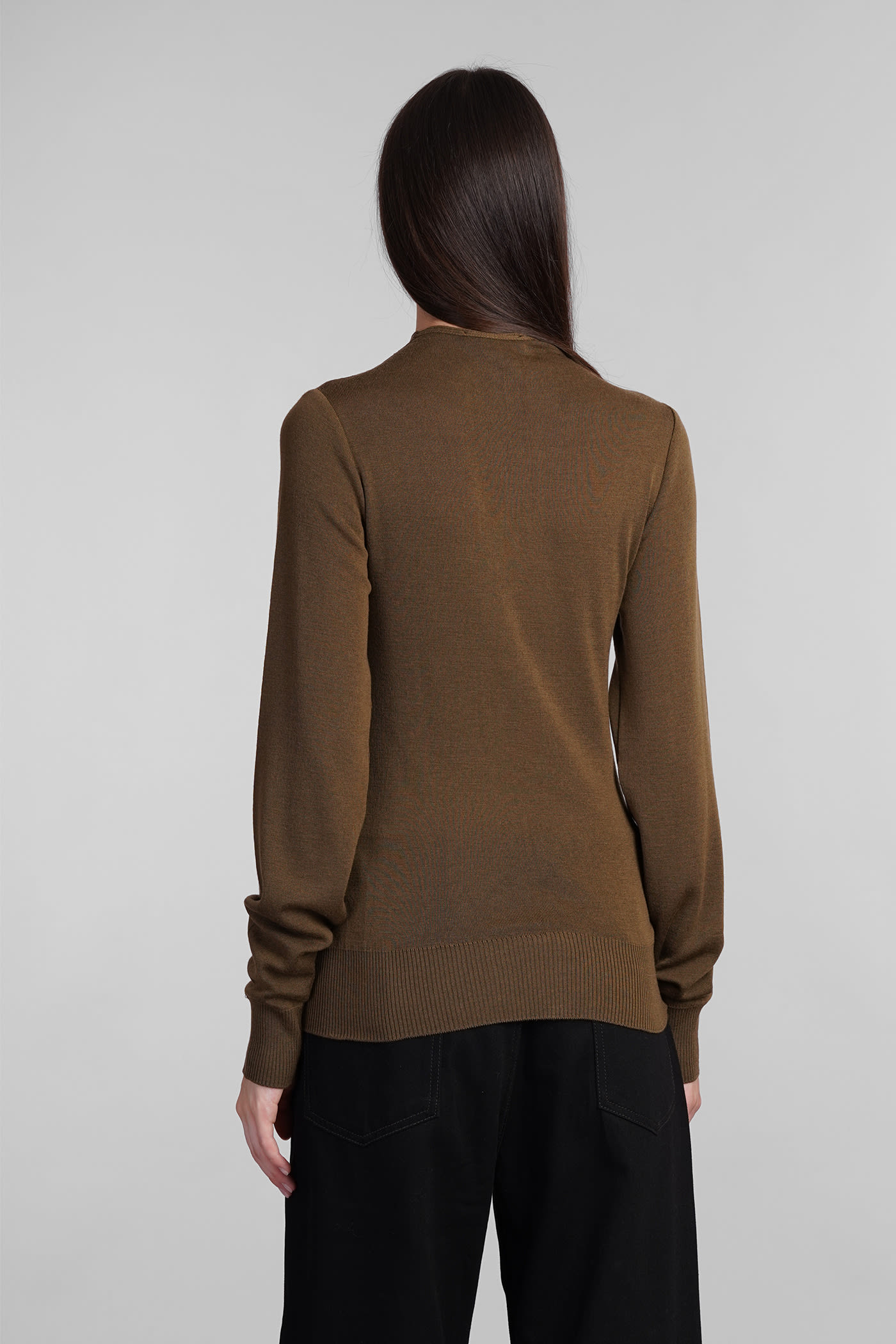 Shop Lemaire Cardigan In Brown Wool