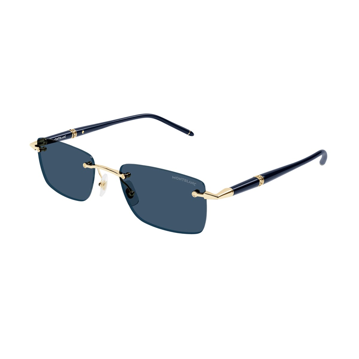 Shop Montblanc Mb0344s Linea Meisterstück 003 Sunglasses In Blu