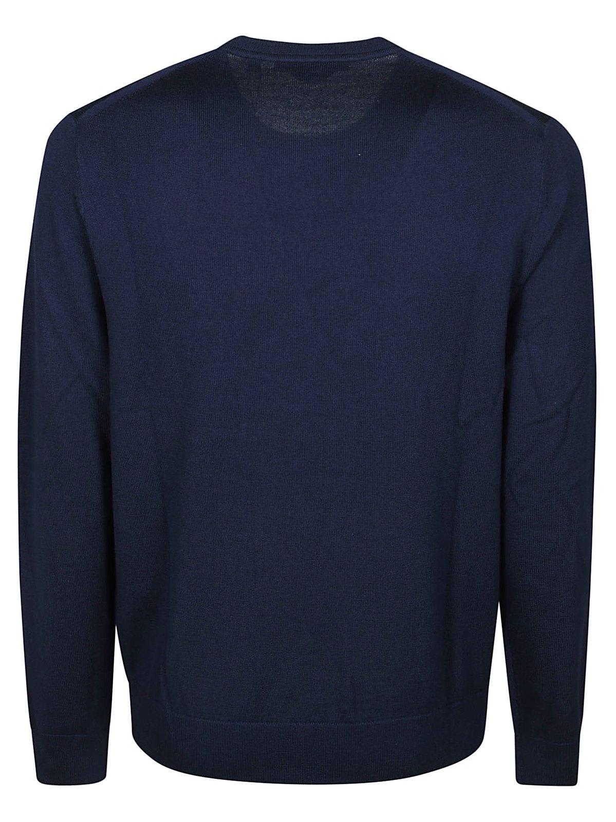 Michael Kors Logo-embroidered Crewneck Jumper In Brown