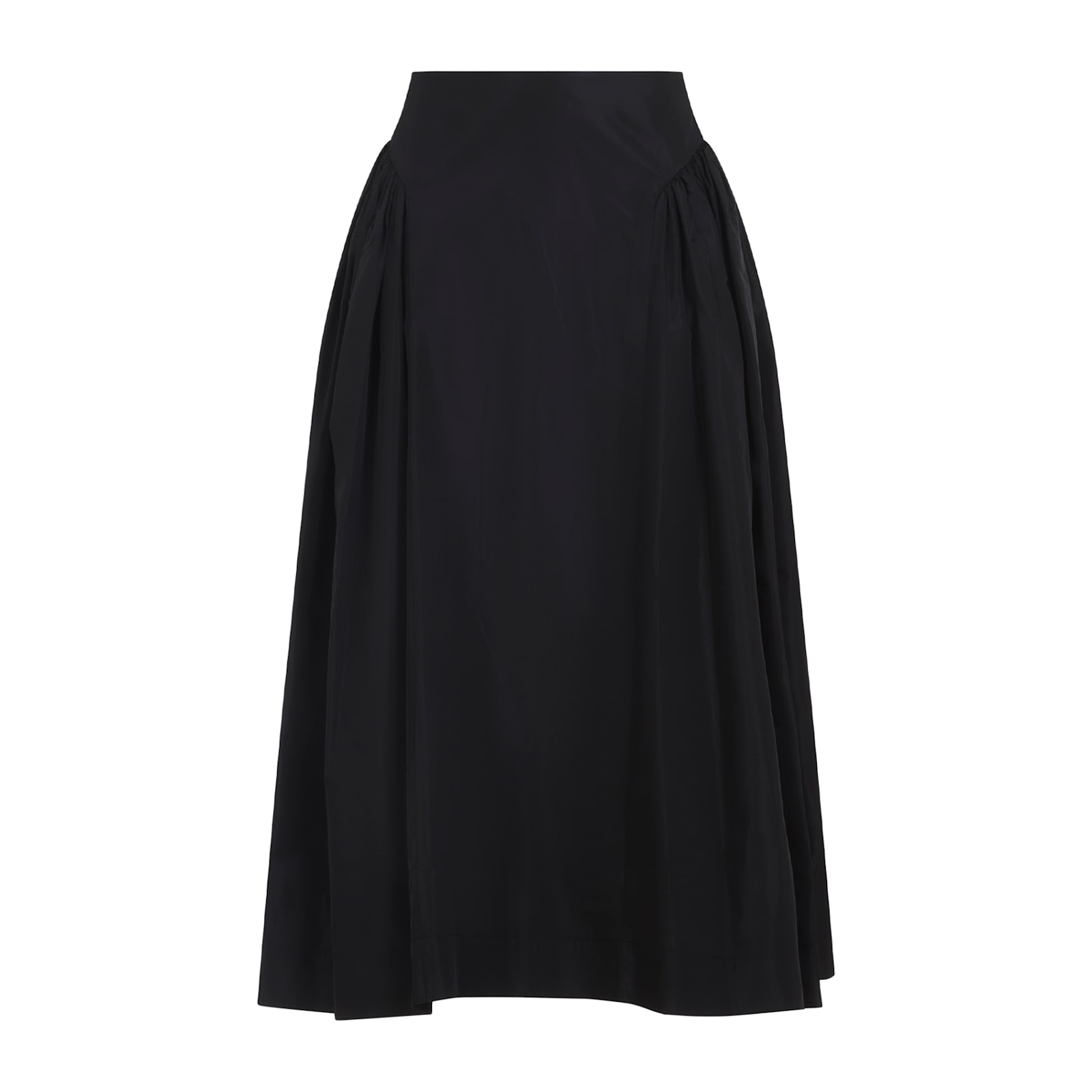Simone Rocha Womens Black Hip Detail Flared Woven Midi Skirt In Black