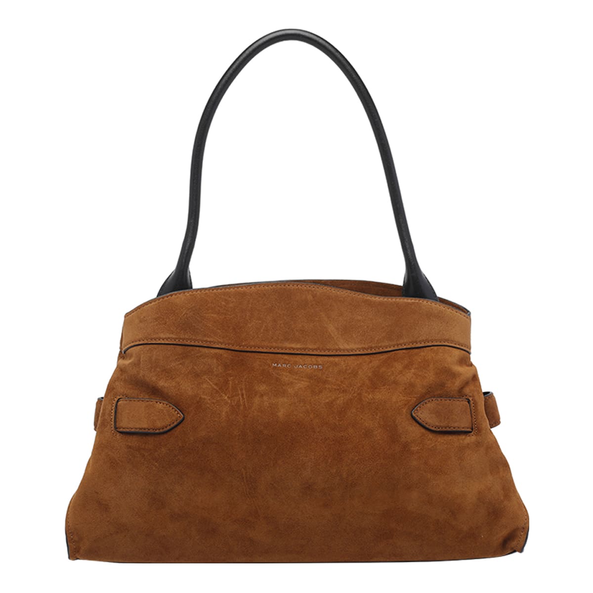Marc Jacobs Dakota Suede Shoulder Bag With Buckle Straps In Brown