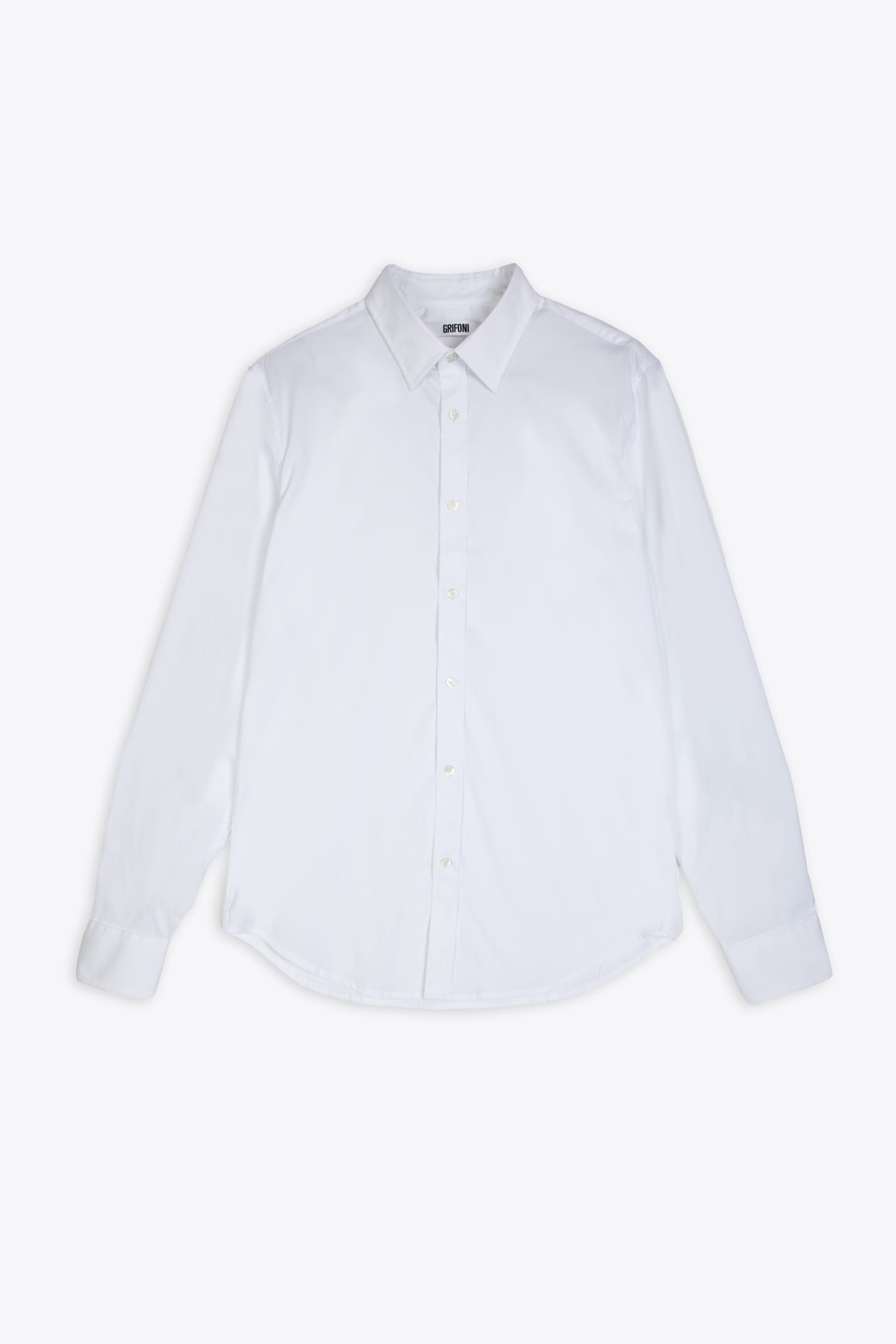 Camicia Slim White cotton slim fit shirt with long sleeves