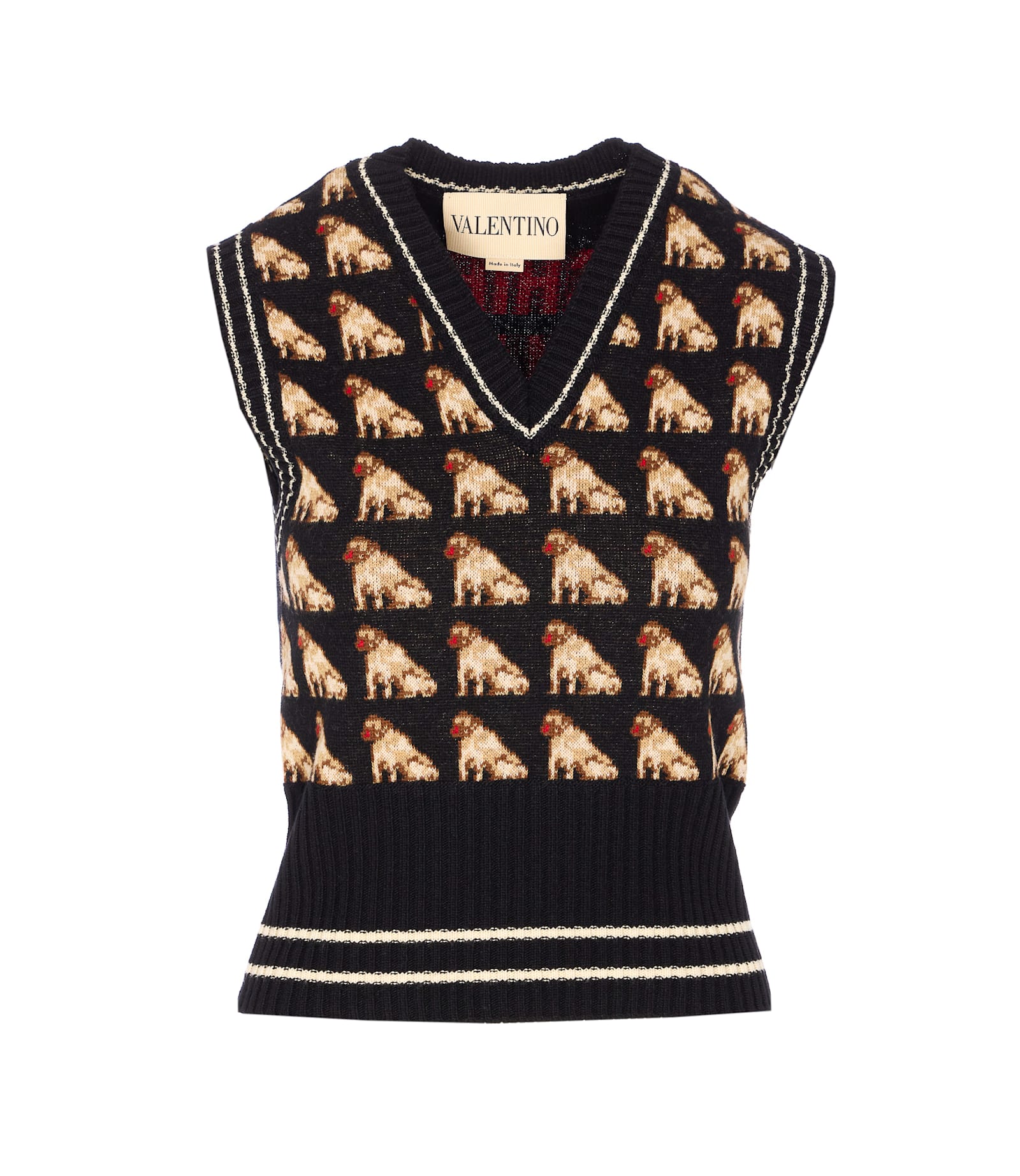Valentino Petit Charles Vest In Black