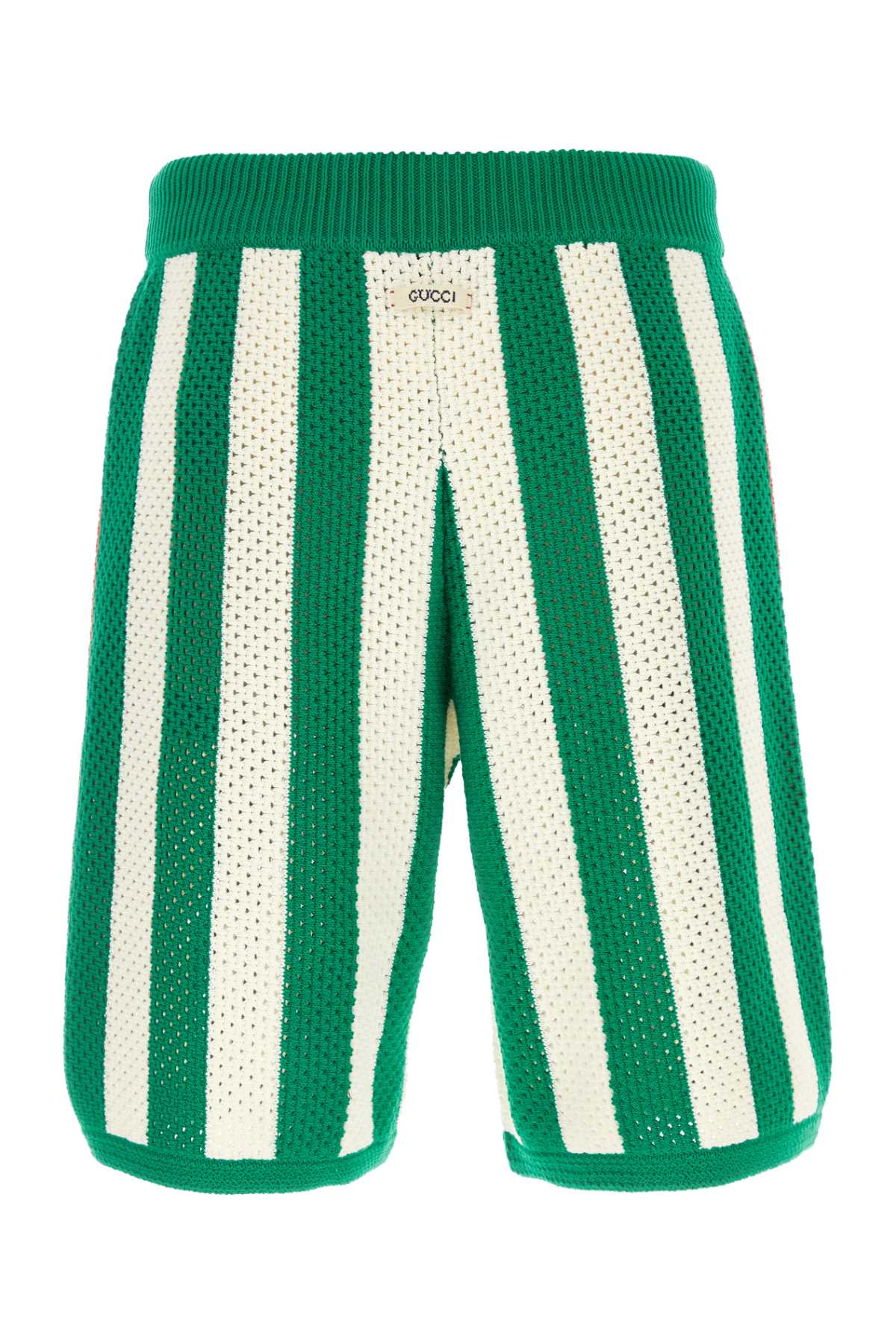 Shop Gucci Multicolor Stretch Crochet Bermuda Shorts In 3861