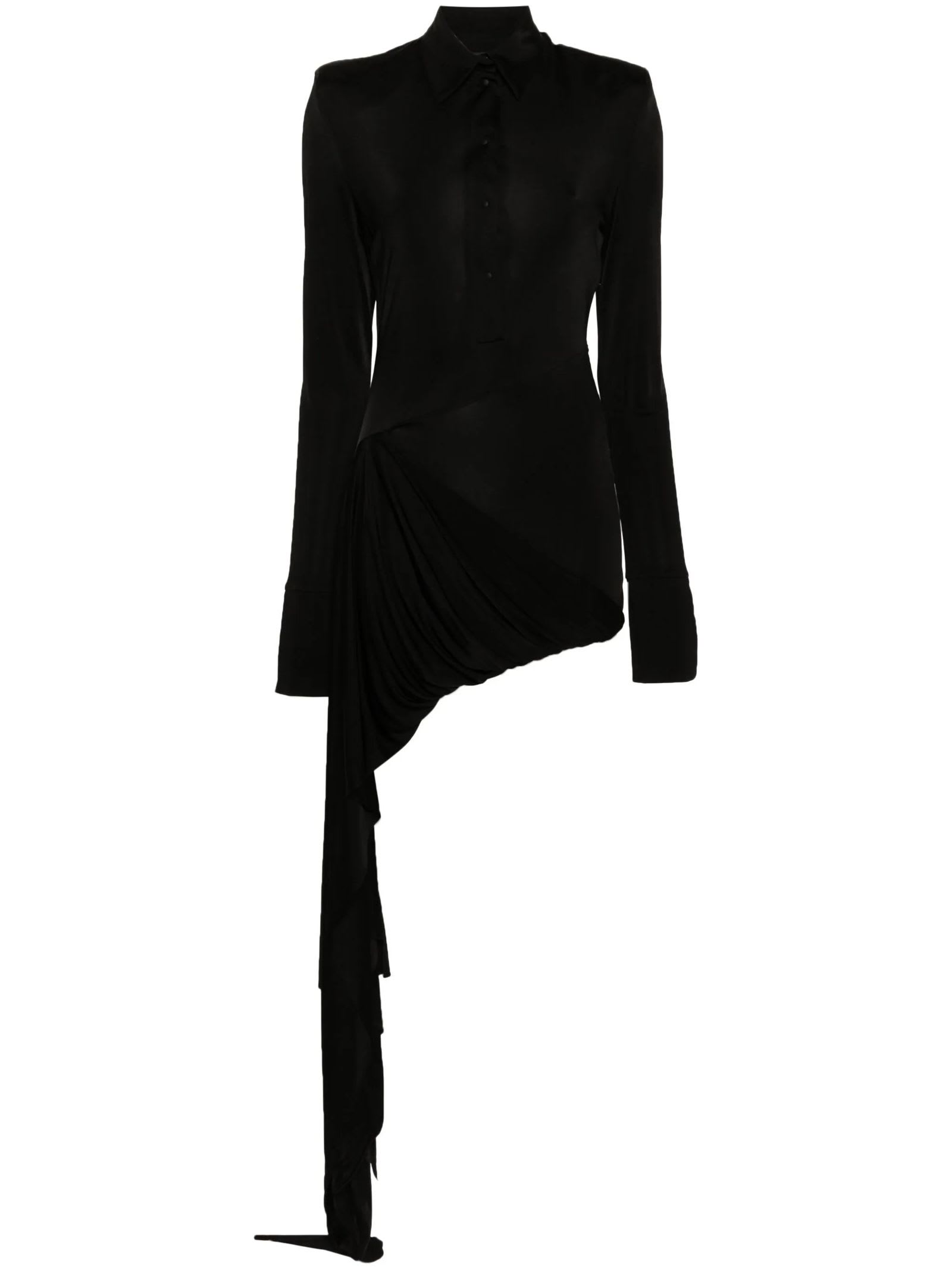 Shop David Koma Black Asymmetric Dress