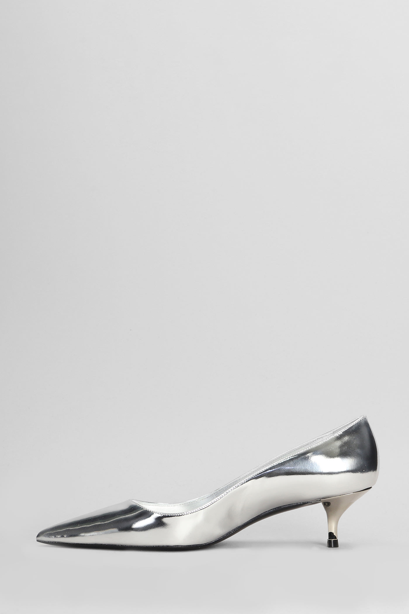 Shop Stuart Weitzman Stuart Kitten Pumps In Silver Patent Leather