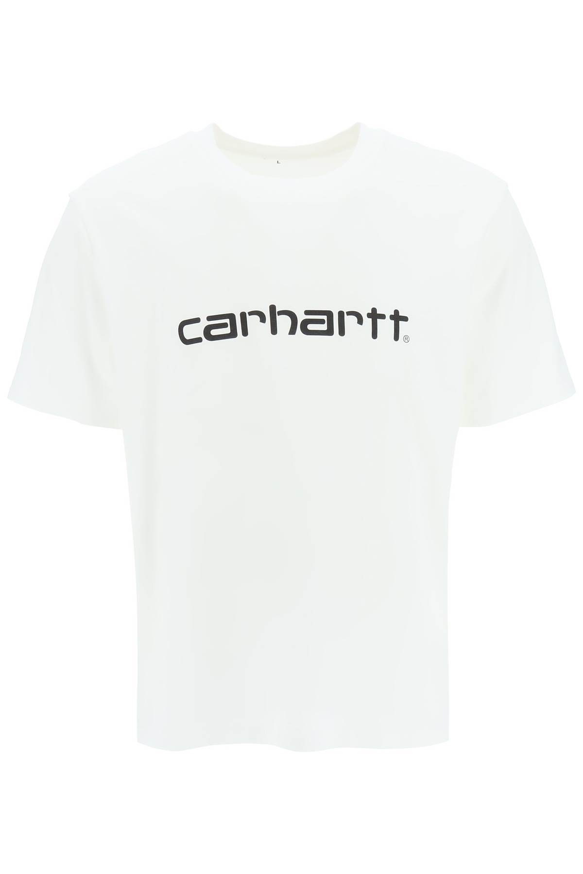 Shop Carhartt Script T-shirt In Bianco/nero