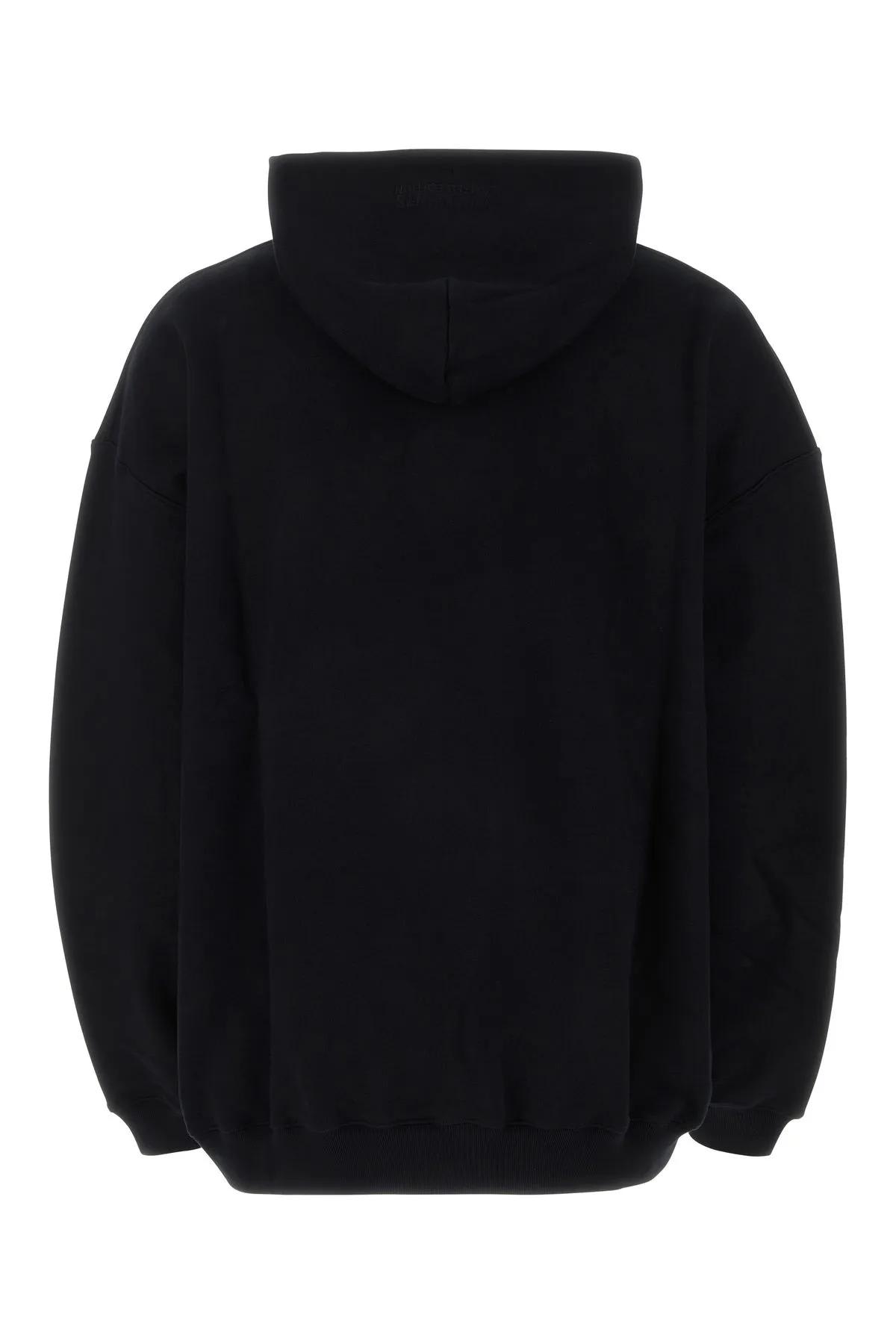 Shop Vetements Black Cotton Blend Oversize Sweatshirt