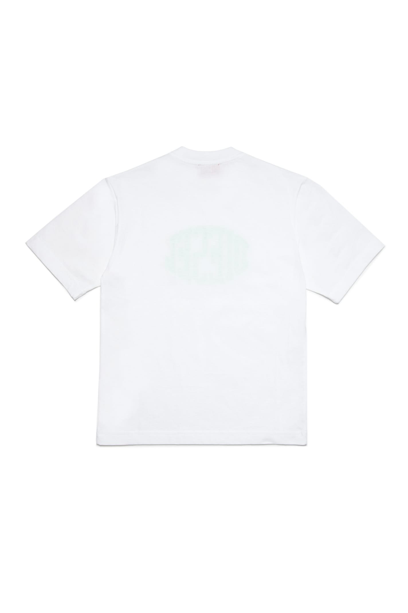 Shop Diesel Tmust Over T-shirt  Puffy Print T-shirt In Bianco