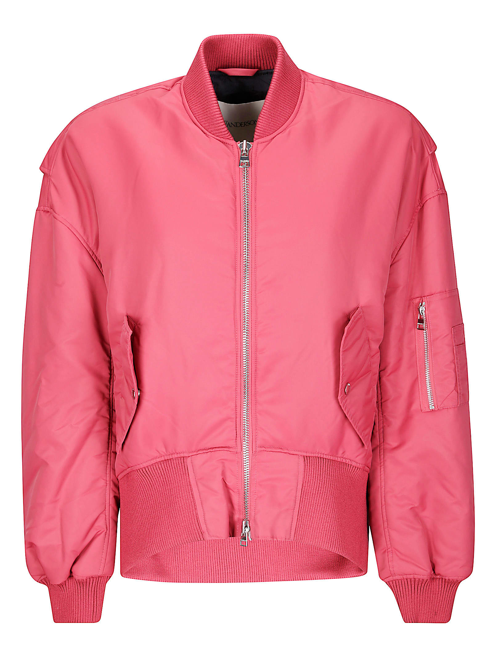 Jw Anderson Oversized Curved Hem Bomber Jacket In Red