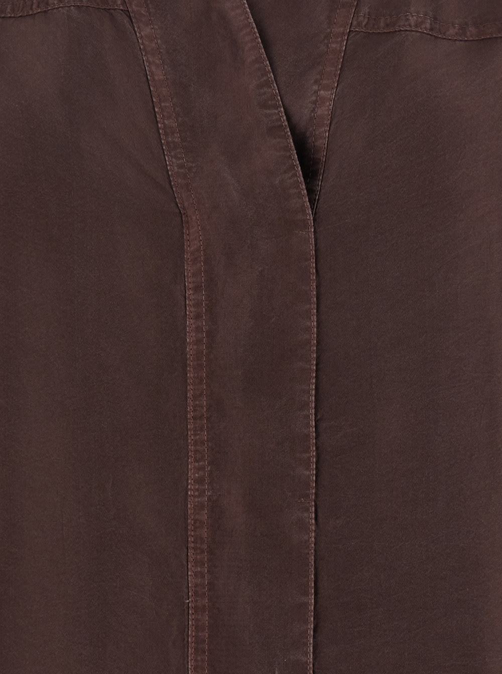 Shop Tela Scout Brown Shirt With V-neck And Long Sleeves In Silk Woman