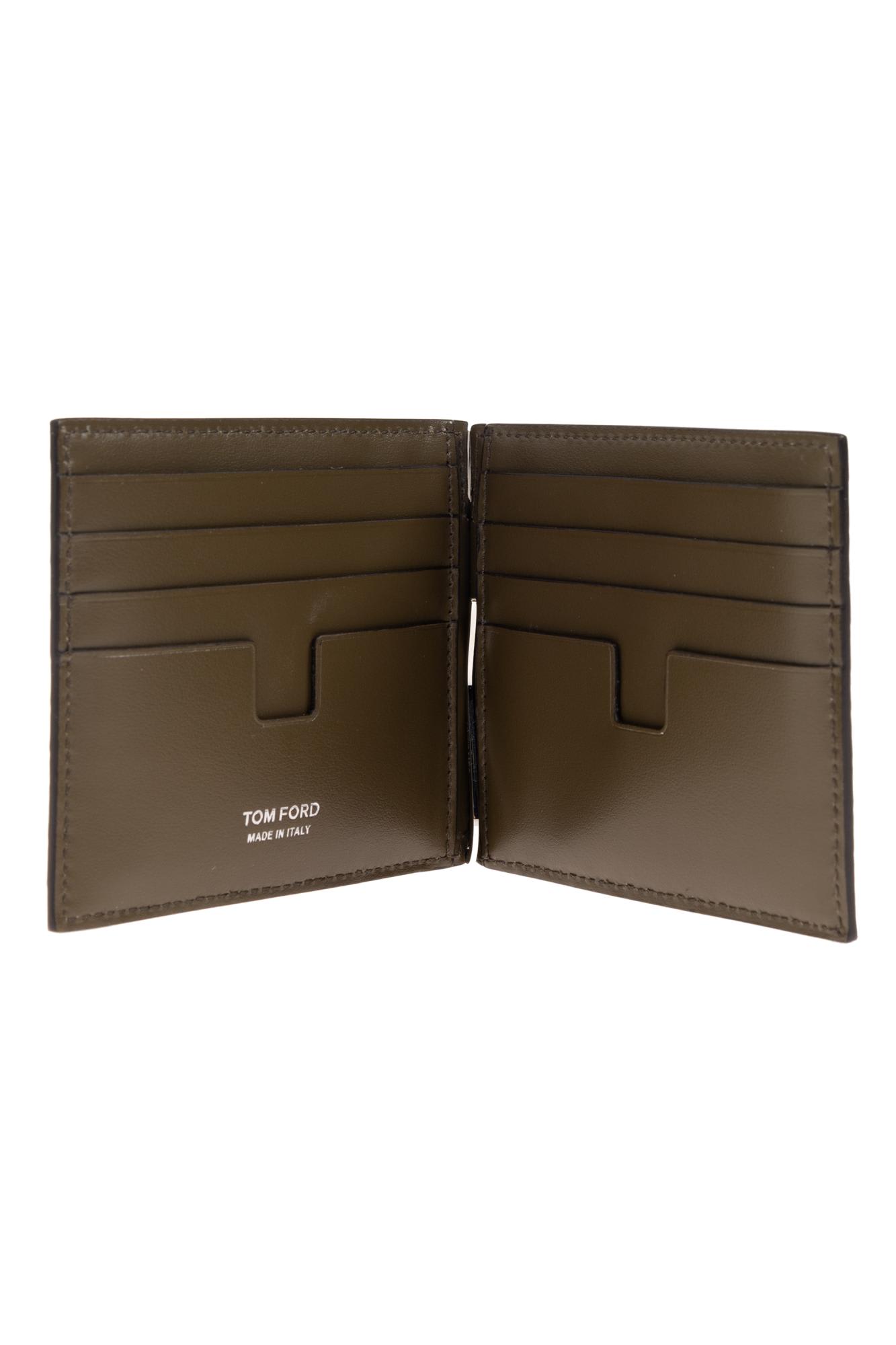 Tom Ford Folding Card Case In Green