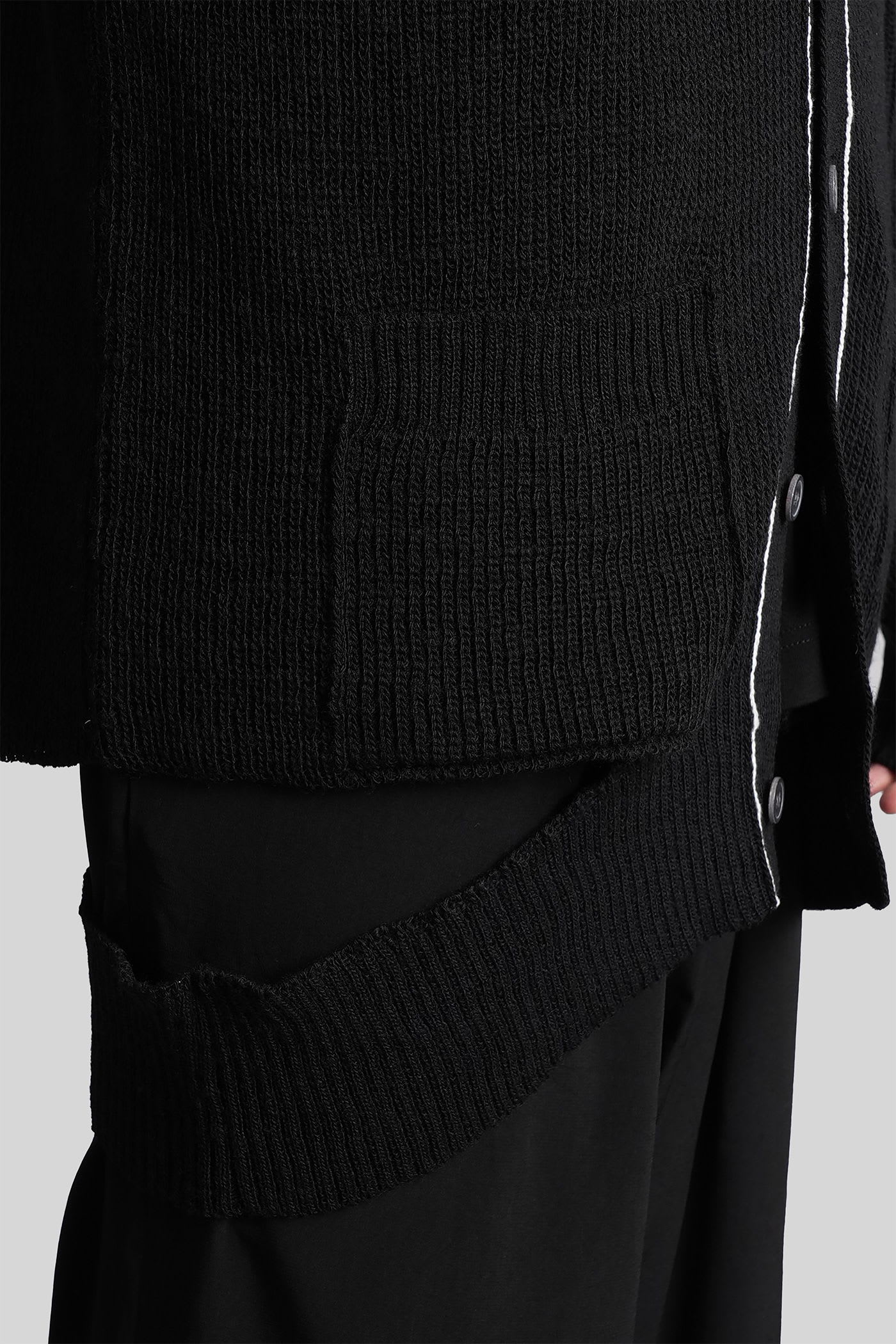 Yohji Yamamoto Button Trim Cardigan In Black