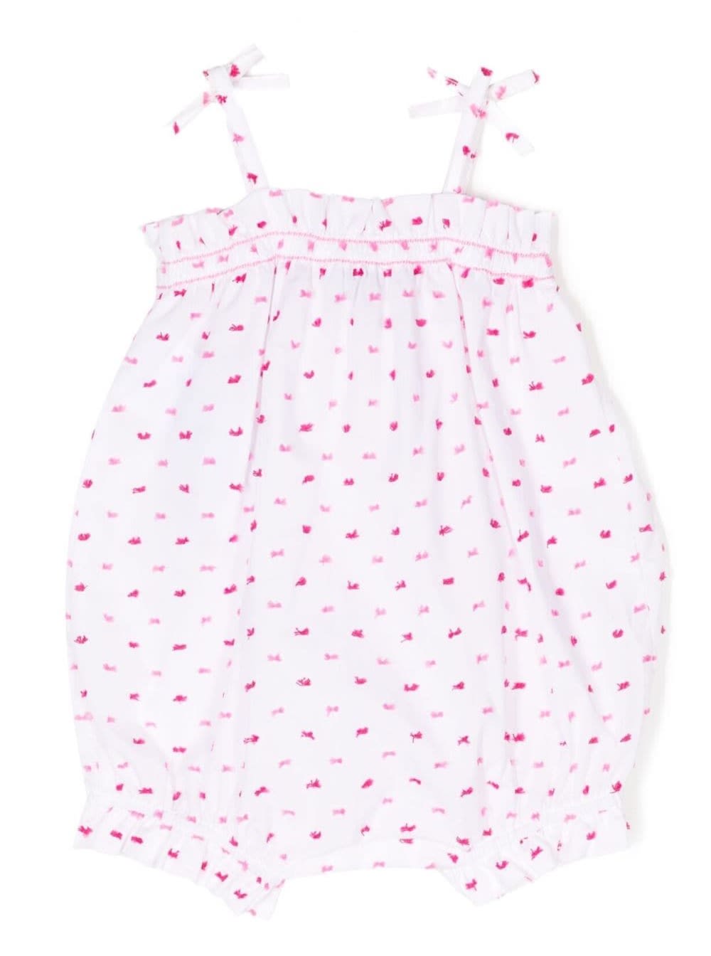 Emporio Armani Sleeveless Cotton Romper In Fuxia
