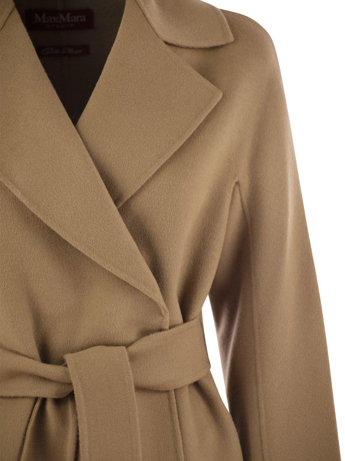 Shop Max Mara Belted Mid-length Coat In Cammello