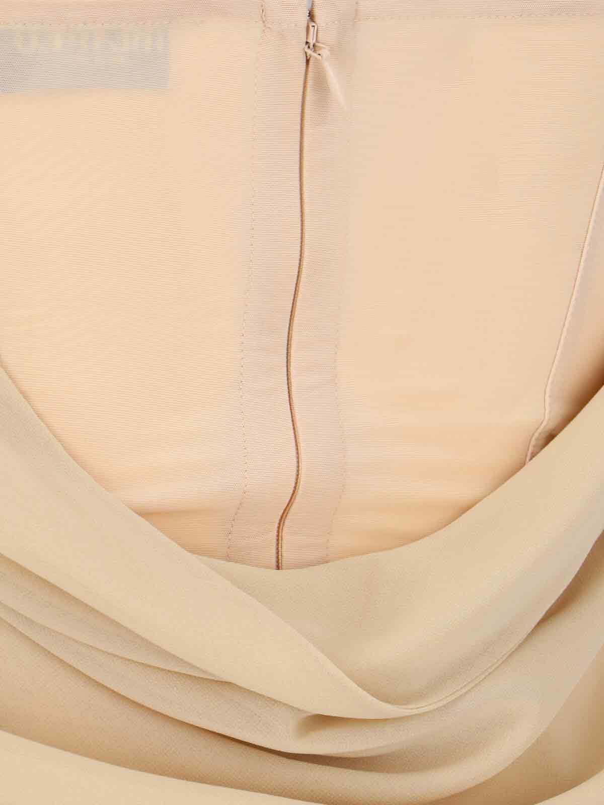 Attico Draped Cowl Neckline Spaghetti Straps In Beige