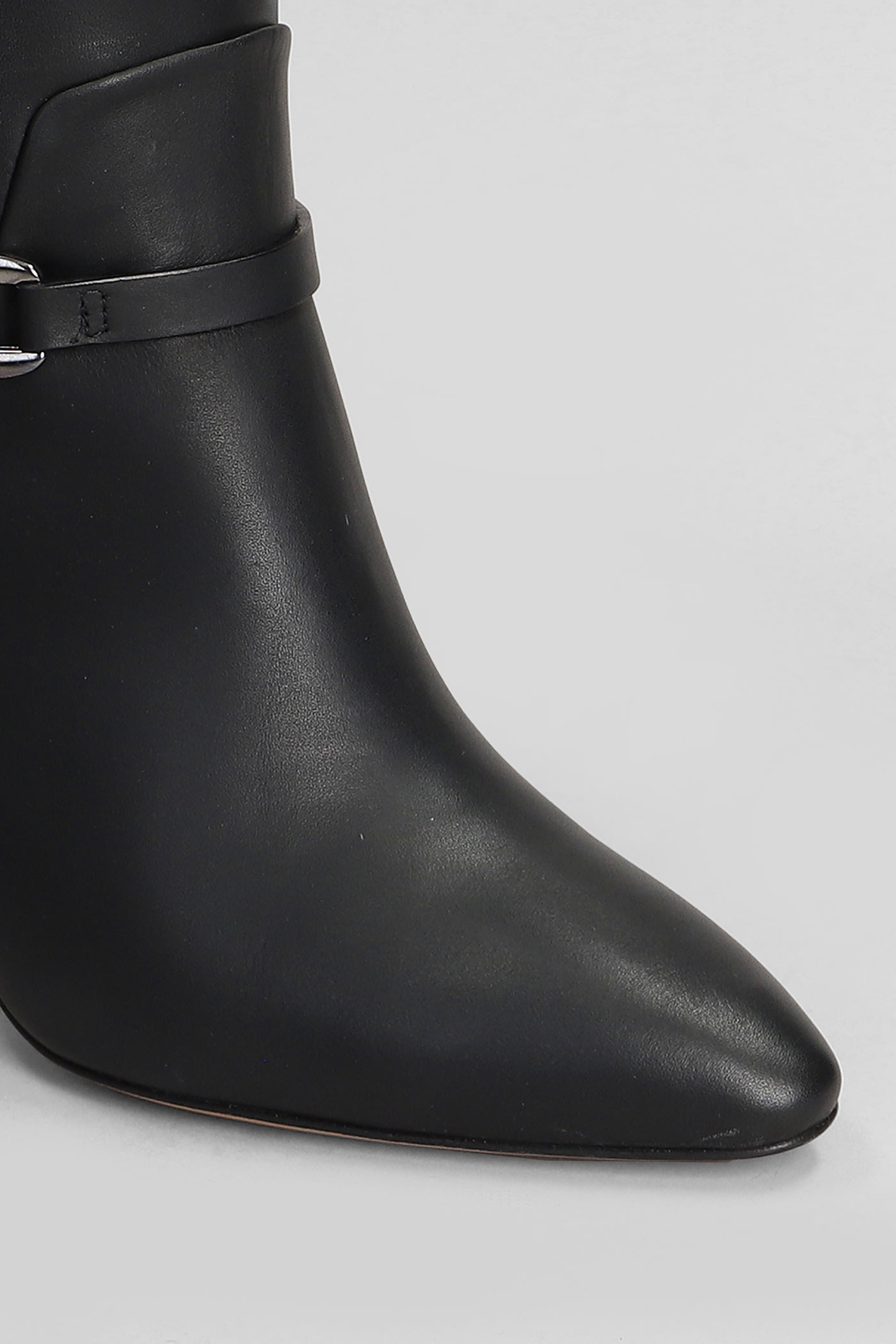 Shop The Seller High Heels Ankle Boots In Black Leather