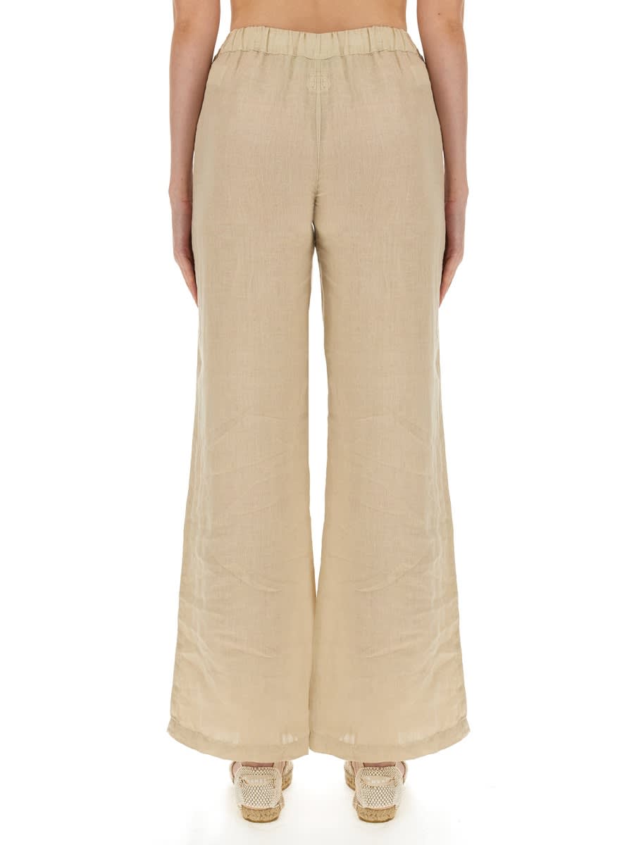 Shop 120% Lino Wide Leg Pants In Beige