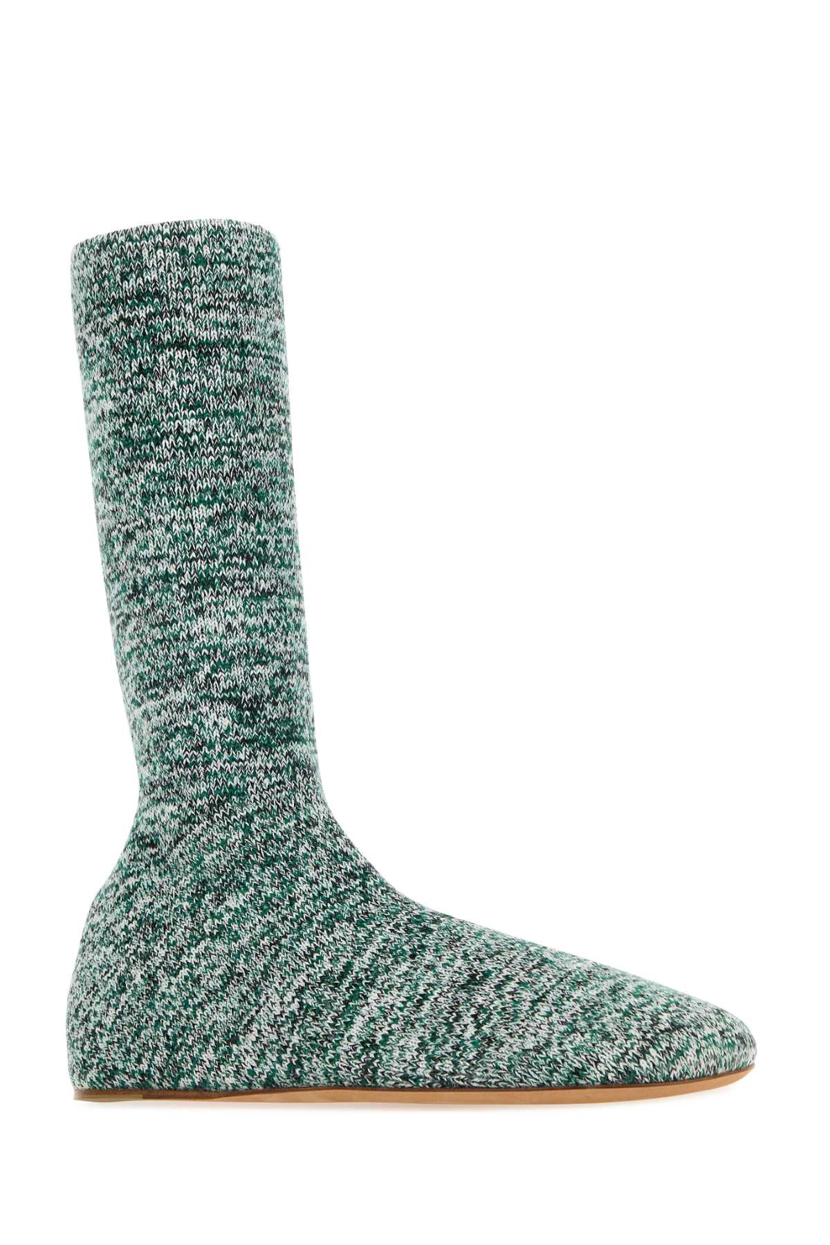 Shop Bottega Veneta Multicolor Wool Blend Domenica Ankle Boots In Whiteblackemgreen